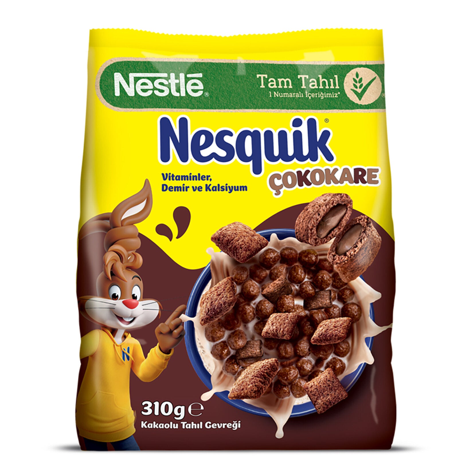 Nesquik Cokokare Chocolate Cereal brings fun and flavor to your breakfast bowl with crispy chocolate cereal squares inspired by the classic Nesquik cocoa taste.