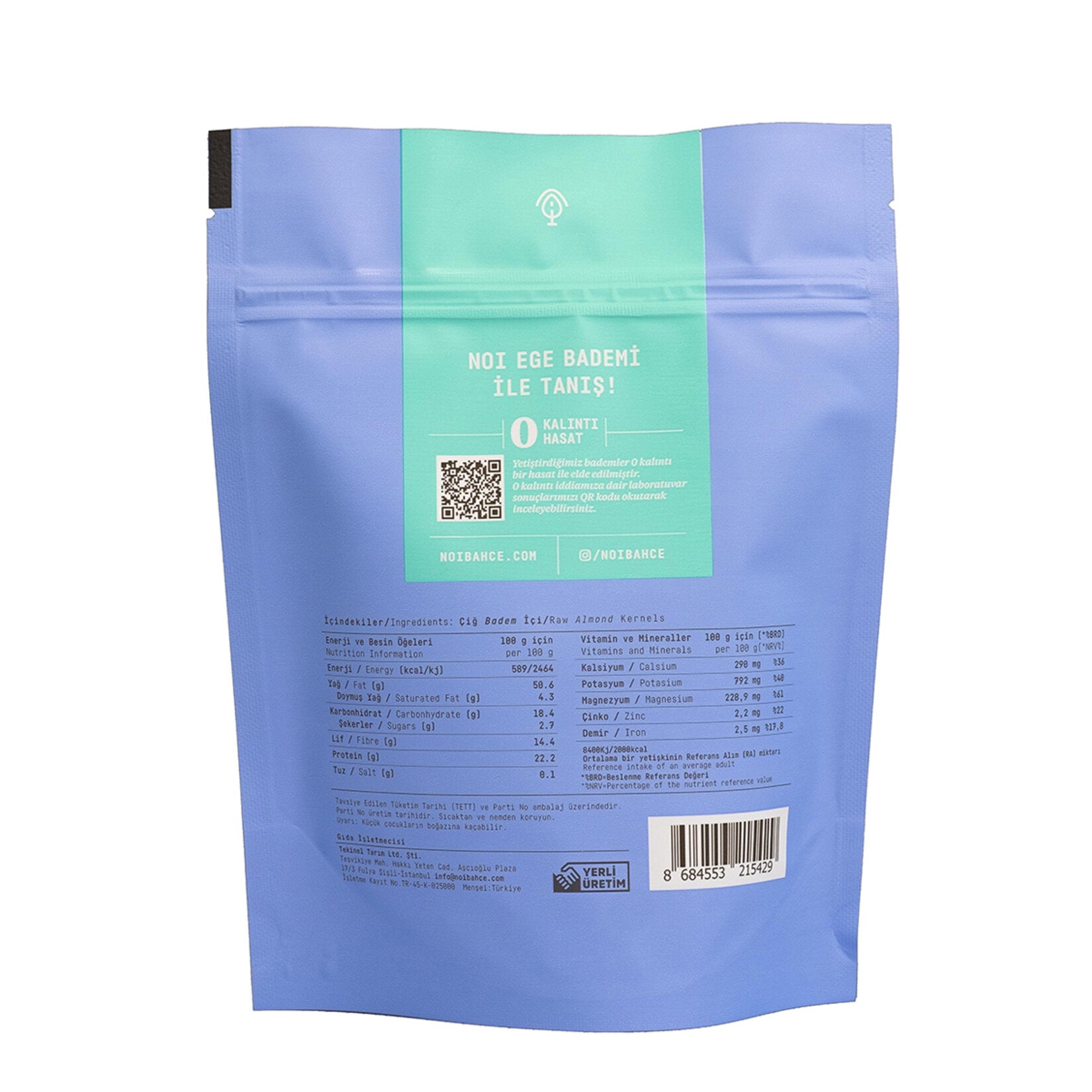 Noi Ege Almonds Blanched Raw bring the pure, natural flavor of Türkiye’s Aegean region straight to your pantry.