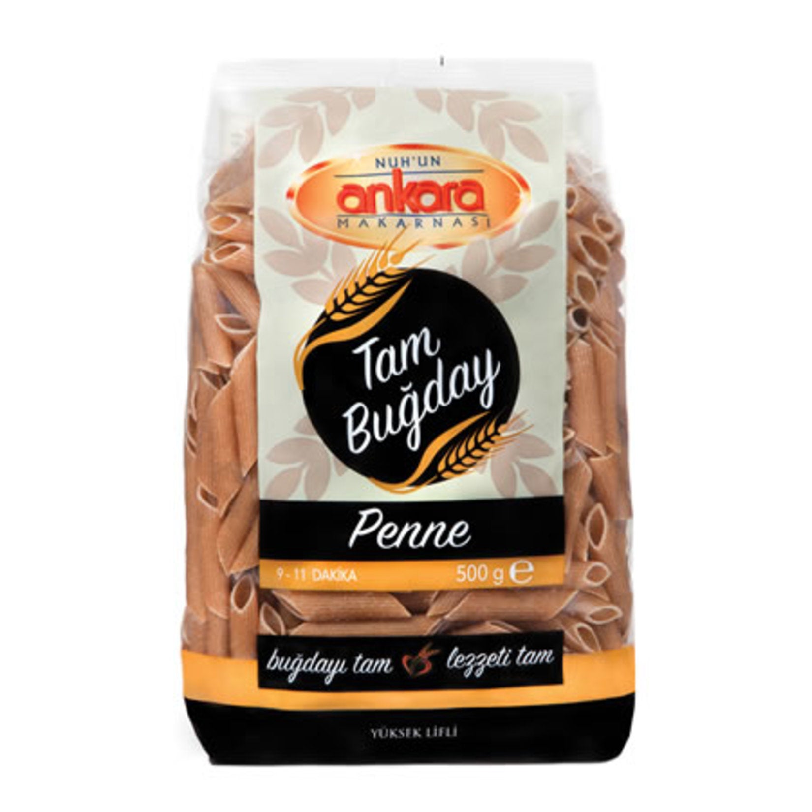 Nuhun Ankara Whole Wheat Penne Pasta brings the wholesome taste of Türkiye's finest whole durum wheat to your kitchen.