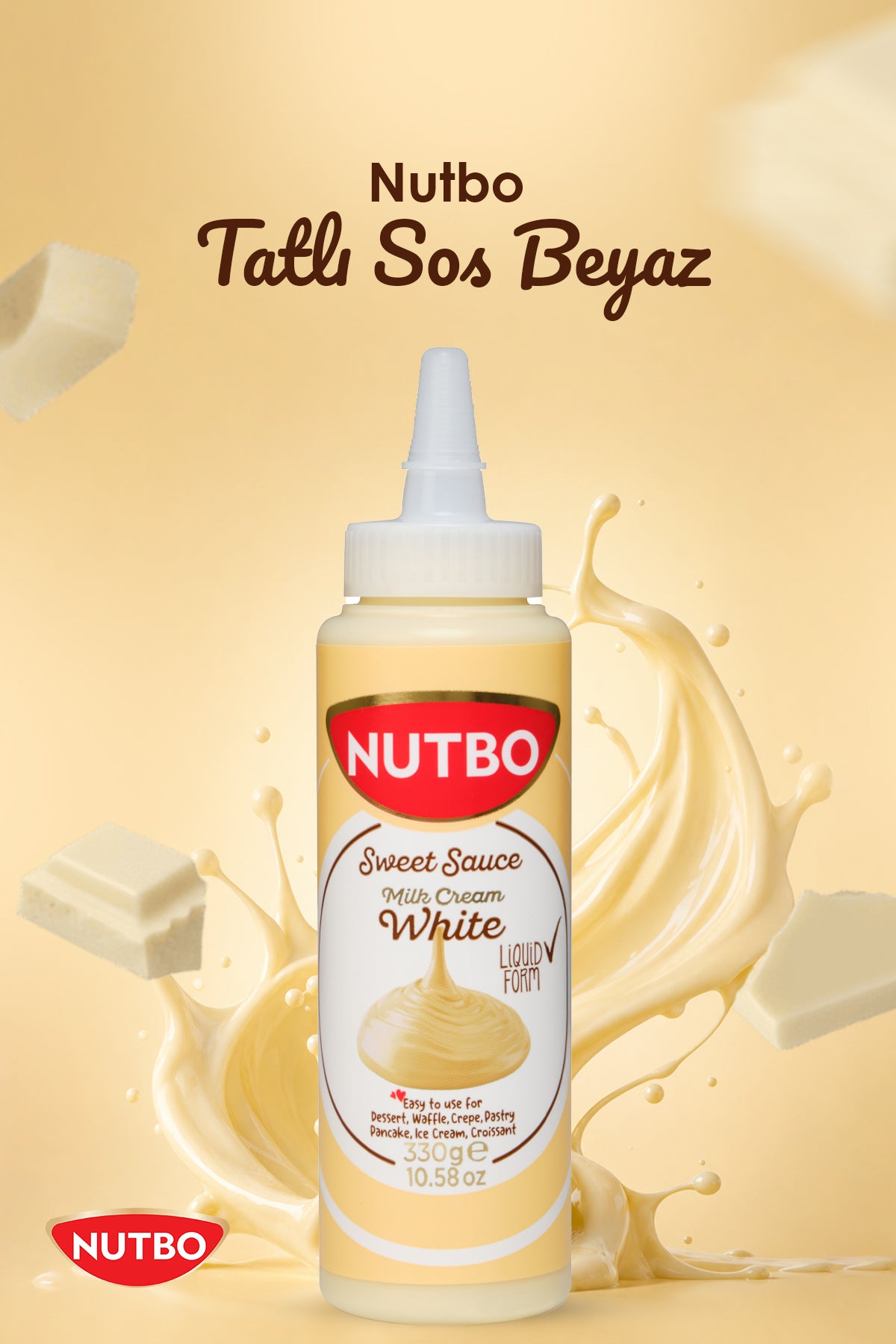 NUTBO Sweet White Dessert Sauce is crafted with a perfectly smooth, pourable texture that makes every dessert look and taste better.