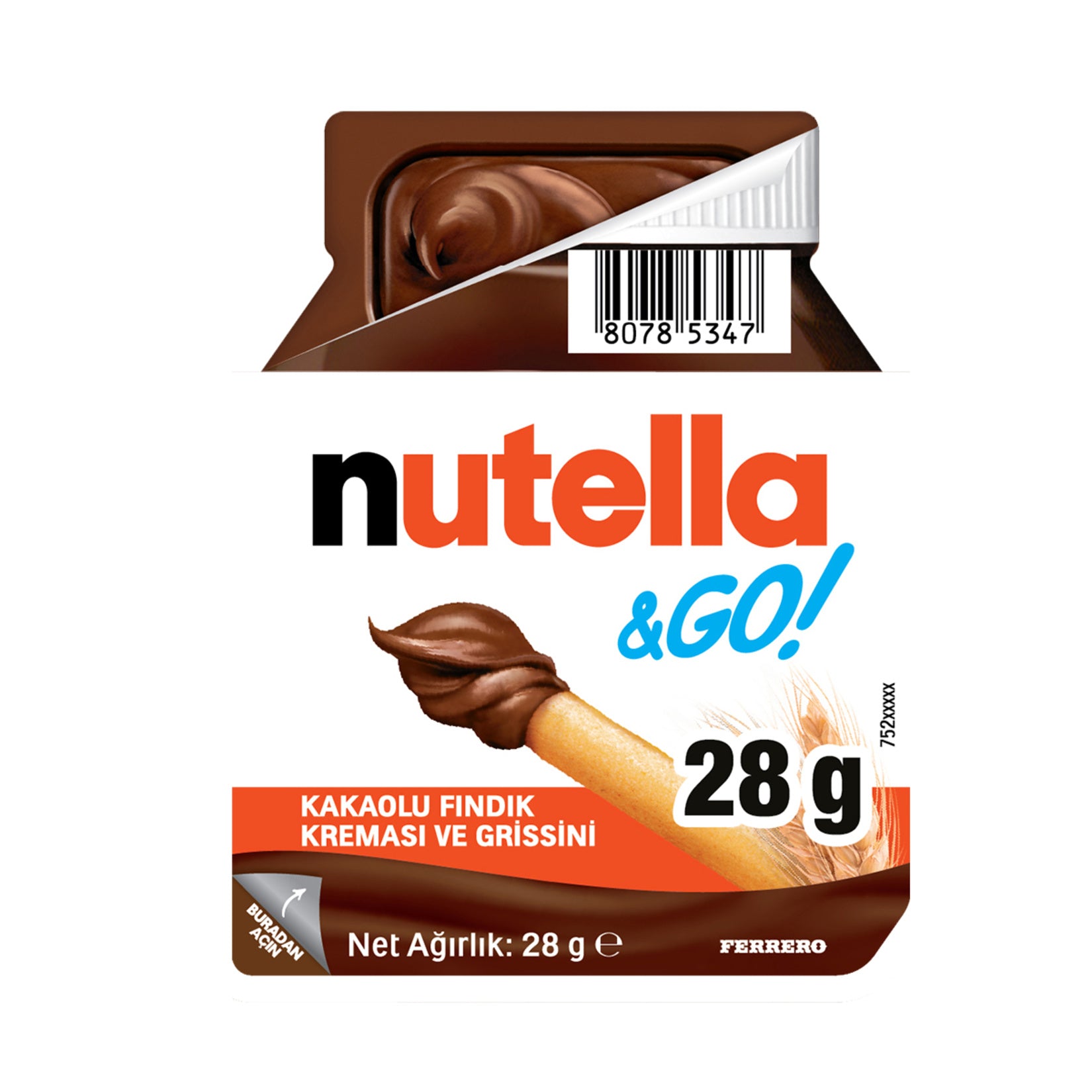 Nutella & Go Hazelnut Cocoa Spread with Grissini brings together the creamy taste of Nutella’s famous hazelnut cocoa spread and crispy Italian-style breadsticks in one convenient snack pack.