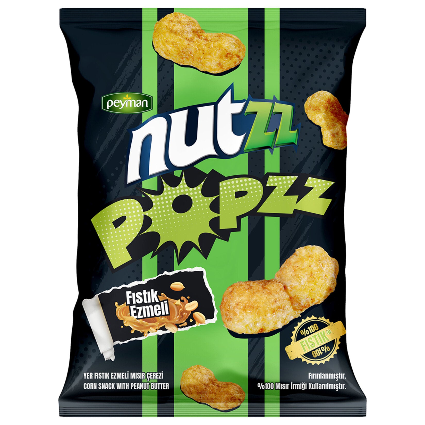 Nutzz Popzz Peanut Butter Corn Snack brings a bold twist to your snack game with its crunchy corn base and rich peanut butter flavor.