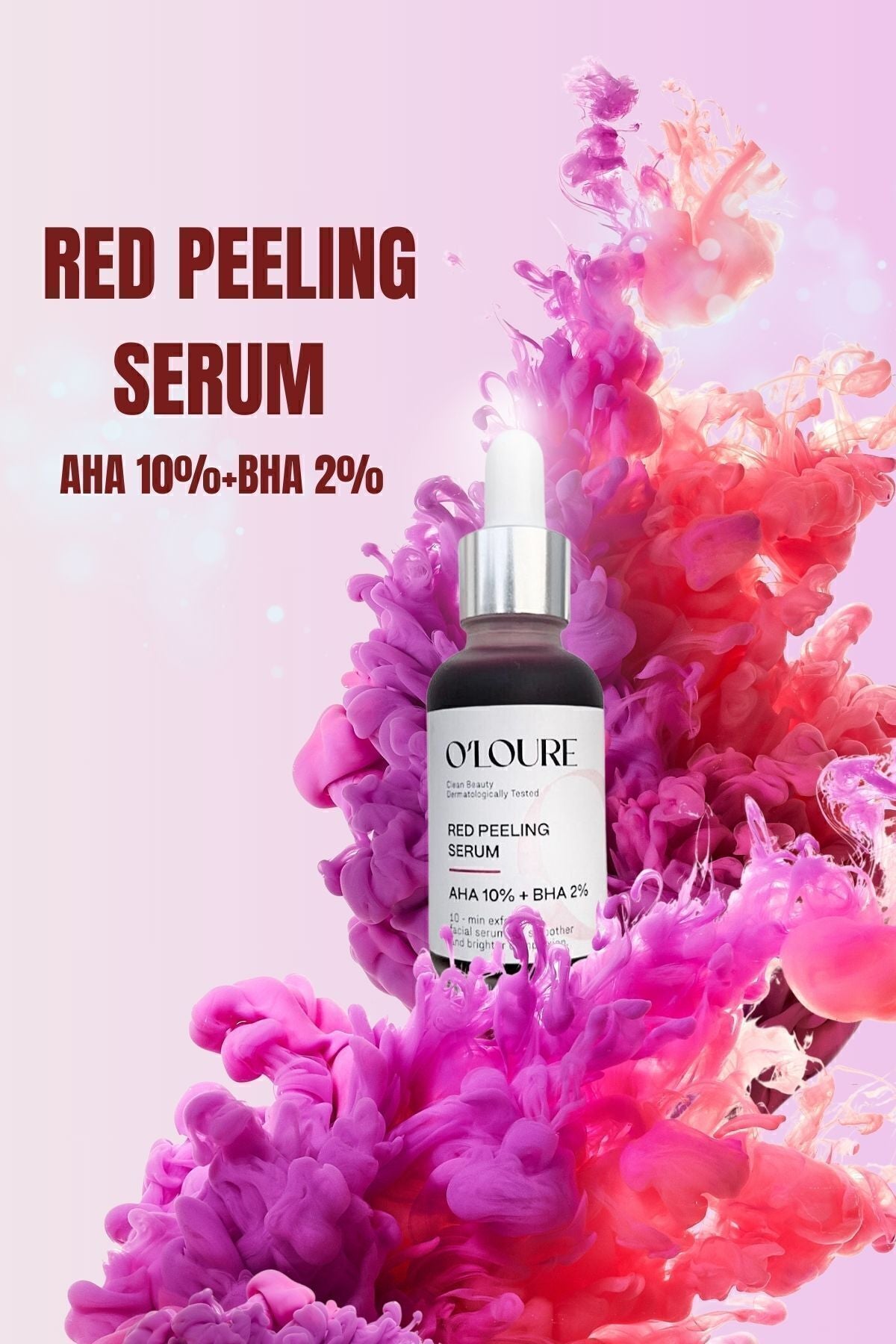 O'loure Beauty Red Peeling Serum AHA 10% + BHA 2% is a powerful yet balanced chemical exfoliating serum designed to refine skin texture, improve uneven tone, and support a smoother, brighter-looking complexion.