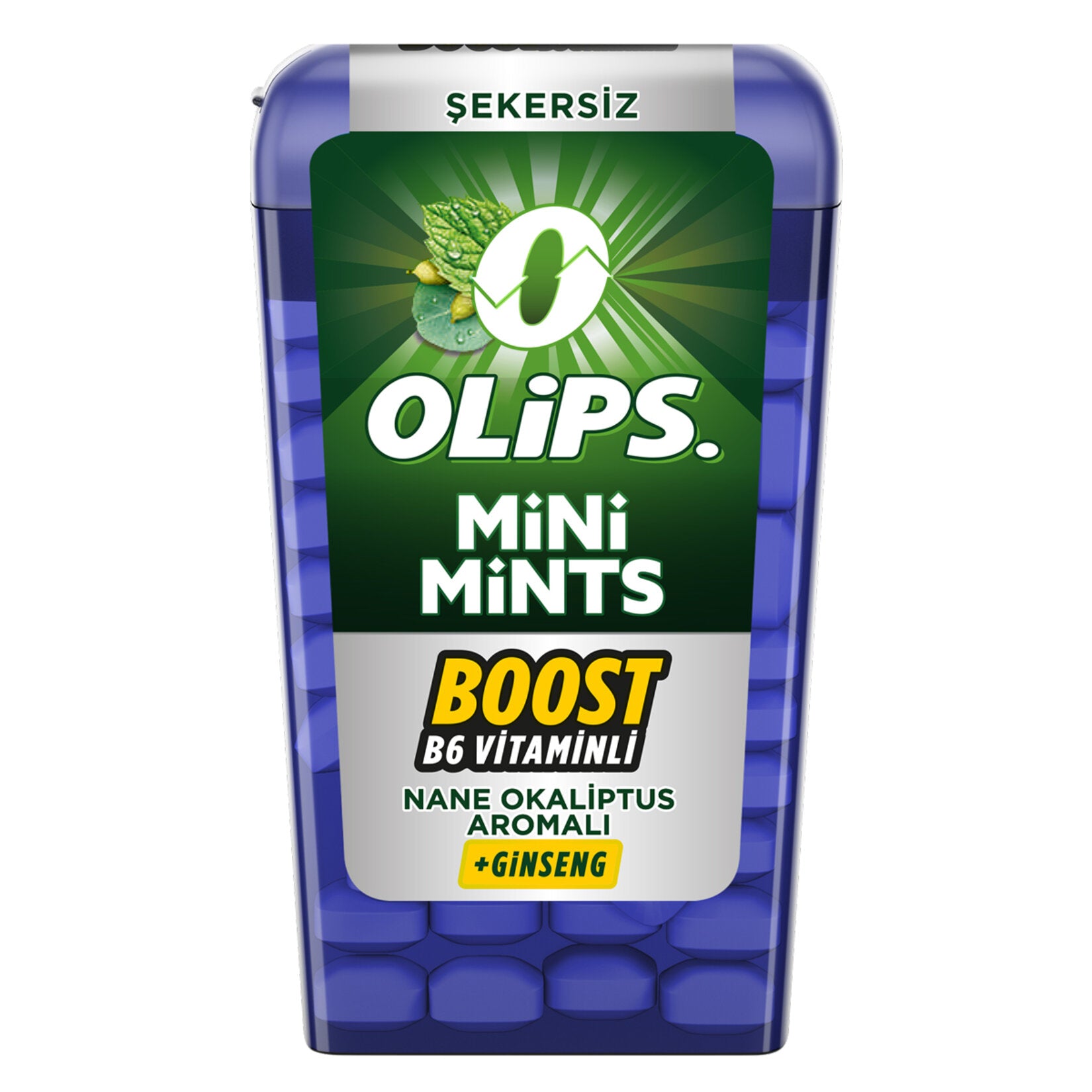 Experience a refreshing burst of flavor with Olips Mini Mints Ginseng Mint, a compact and invigorating mint candy from Türkiye.