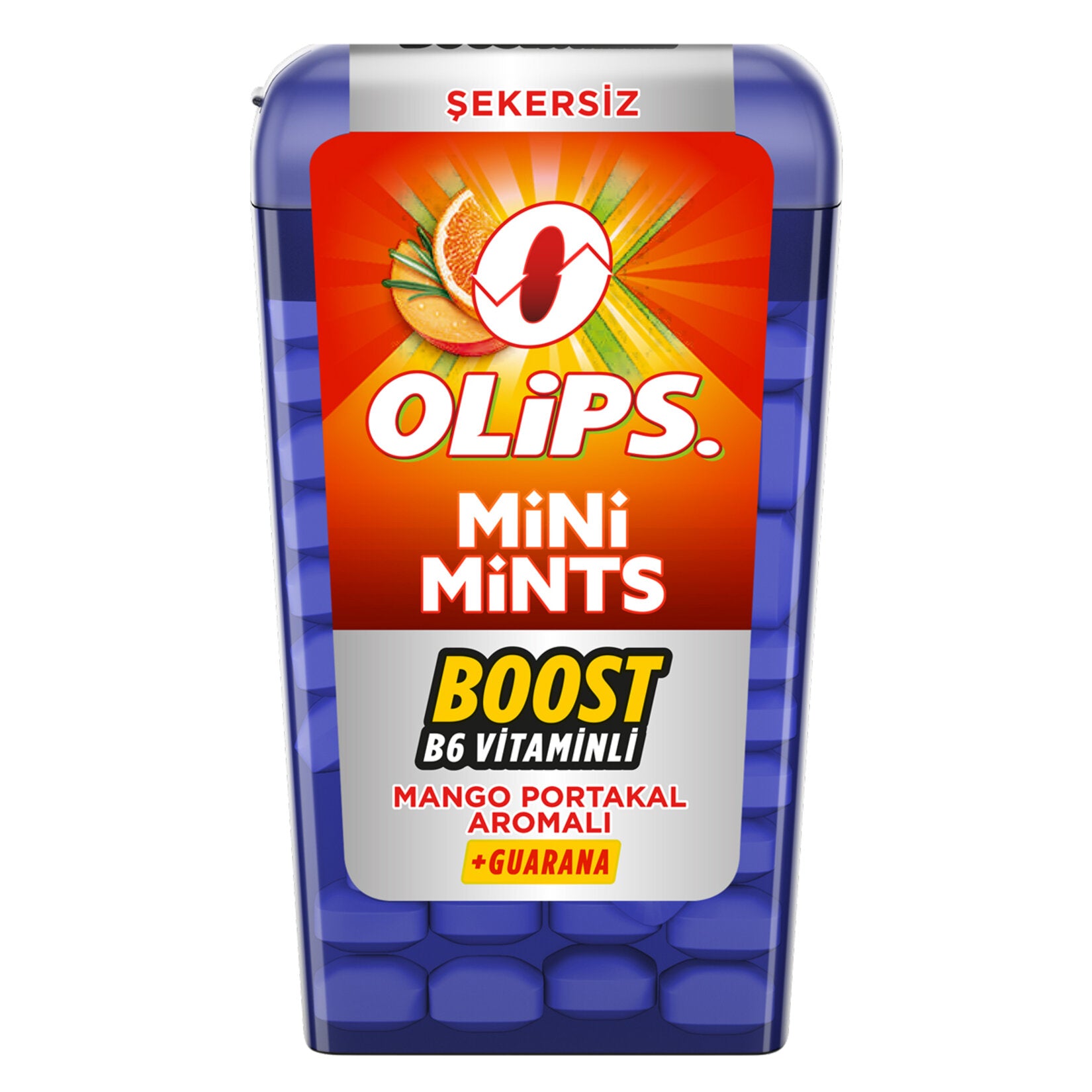 Olips Mini Mints Mango Orange delivers a refreshing burst of tropical fruit flavor in a compact, sugar-free mint.