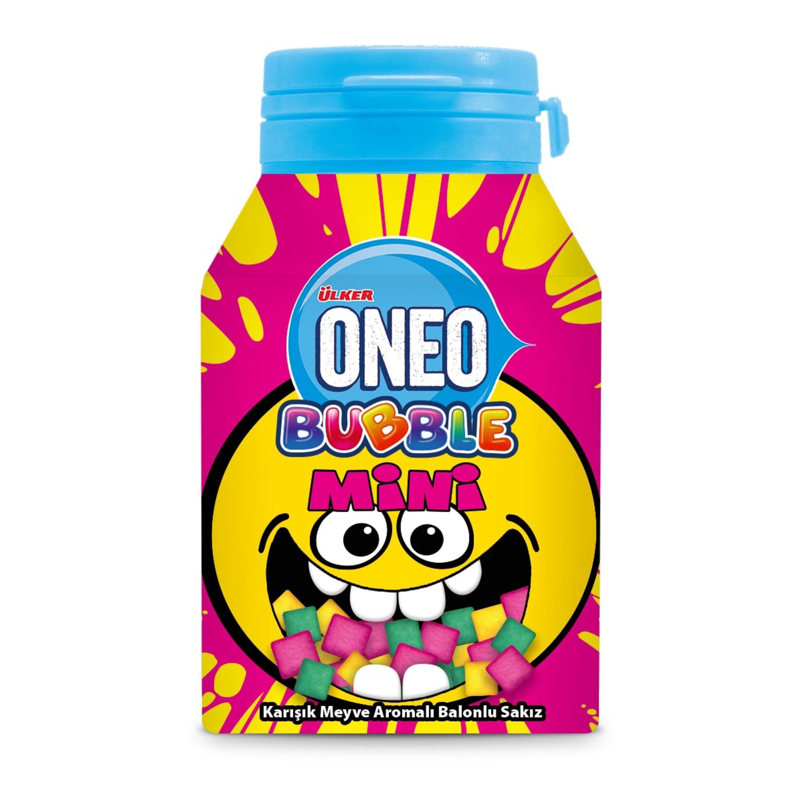 Bring a burst of fruity fun to your day with Oneo Bubble Mini Mixed Fruit Gum.