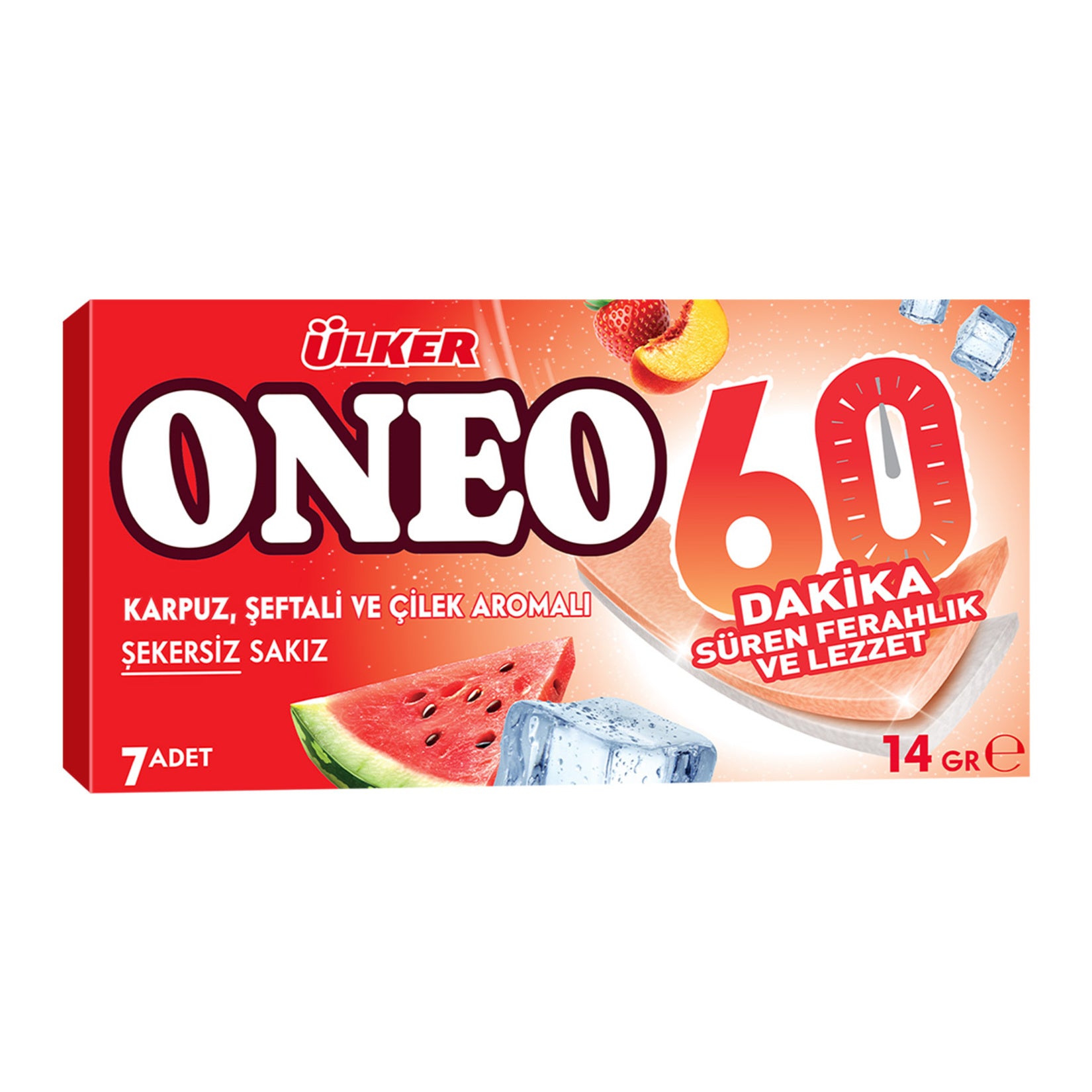 Experience a burst of fruity freshness with Oneo Slims 60Min Fruit Flavored Gum.