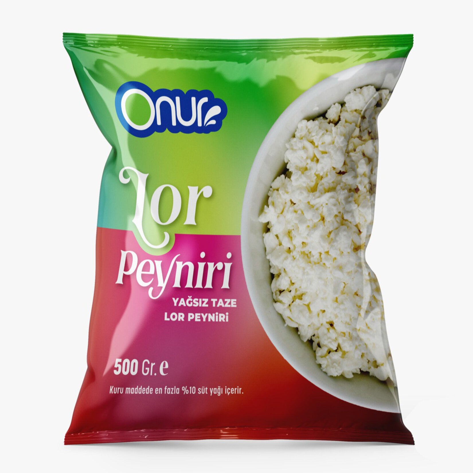 Onur Yagsiz Lor Peyniri is a traditional Turkish-style whey cheese made from fresh cheese whey and lightly salted for a clean, mild taste.
