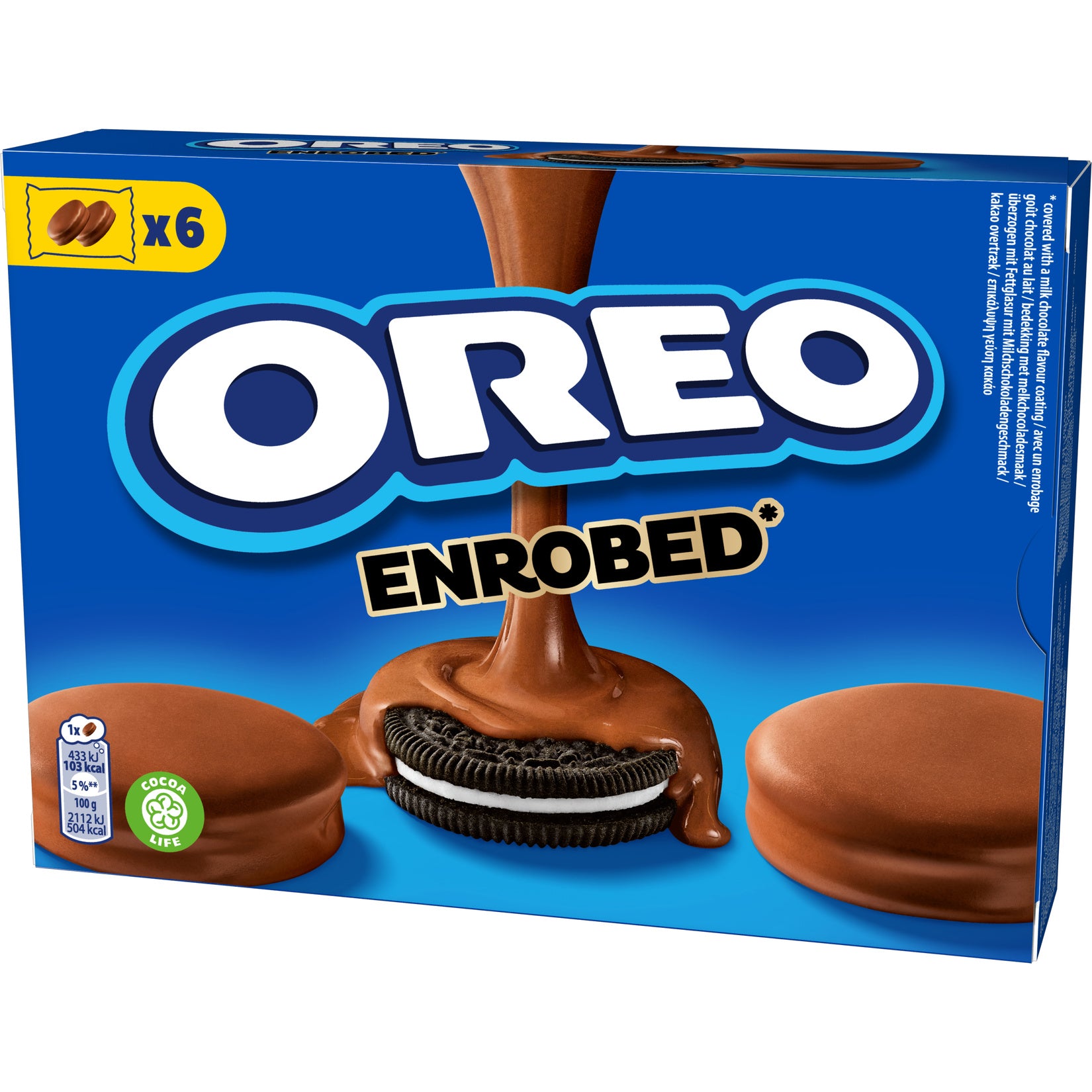 Oreo Milk Chocolate Coated Biscuit brings together the world-famous crunch of Oreo cookies with a rich milk chocolate coating for a deliciously satisfying snack.
