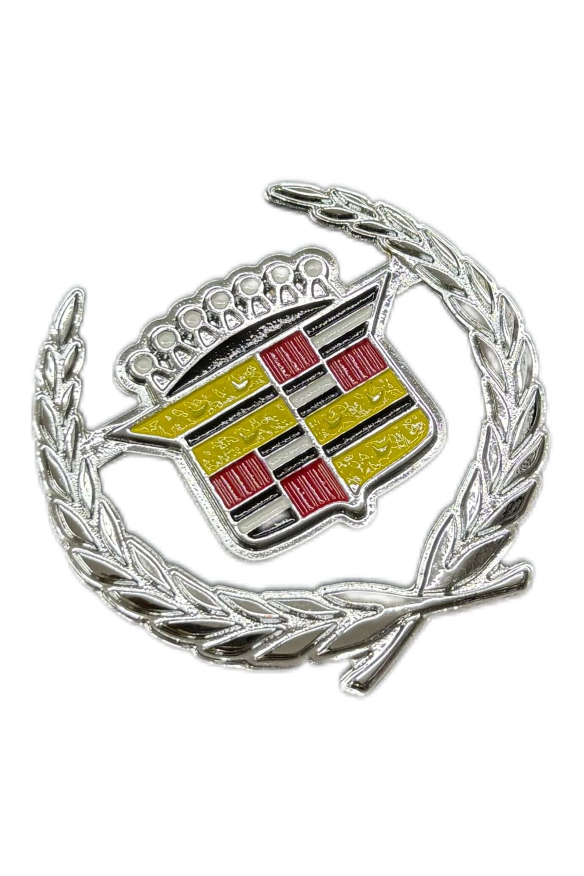 Upgrade your vehicle’s look with the Oto Suslen Istanbul Self Adhesive Metal Cast Cadillac Emblem (8 cm).