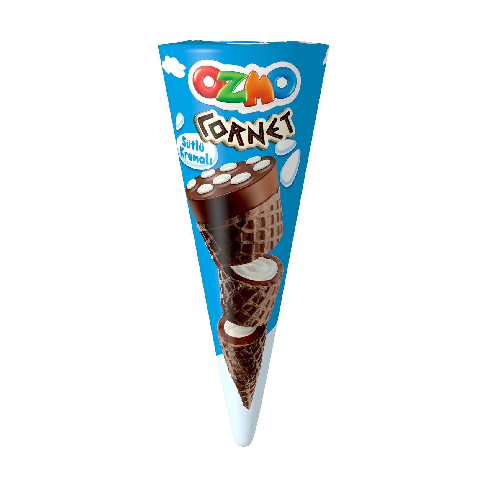 Ozmo Cornet Milk Cream Filled Cocoa Wafer is a delightful treat that combines crispy cocoa wafer wit