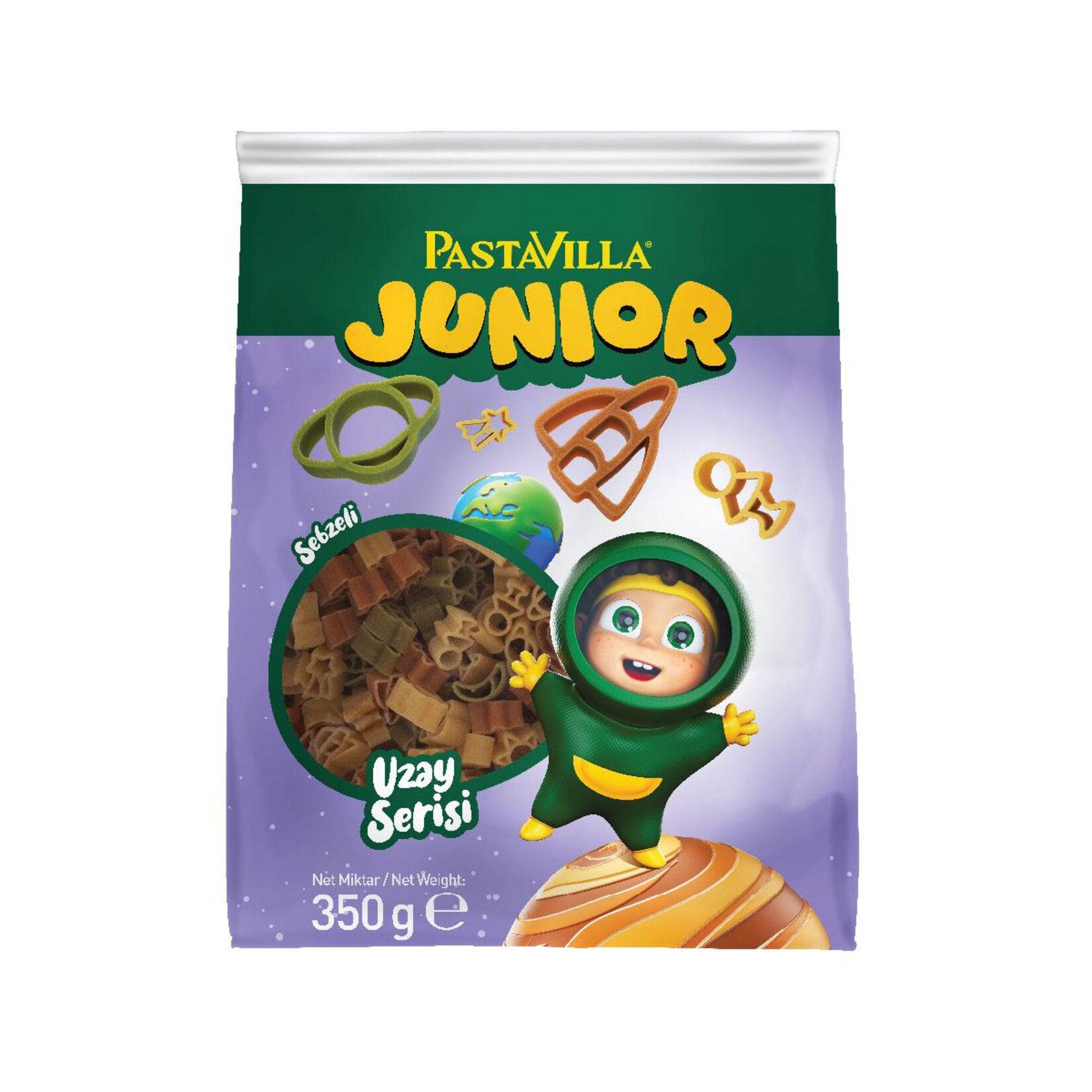 Make mealtime fun and nutritious with Pastavilla Junior Vegetable Space Series Pasta.