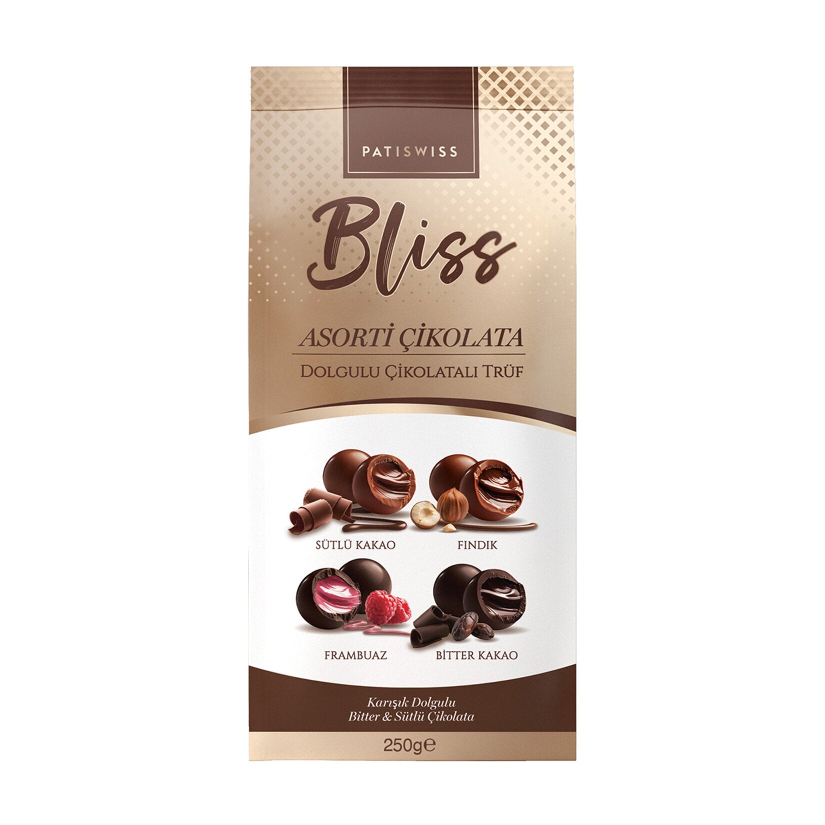 Patiswiss Bliss Mixed Filled Dark & Milk Truffles bring together a refined assortment of smooth dark and milk chocolate shells with rich, creamy centers.