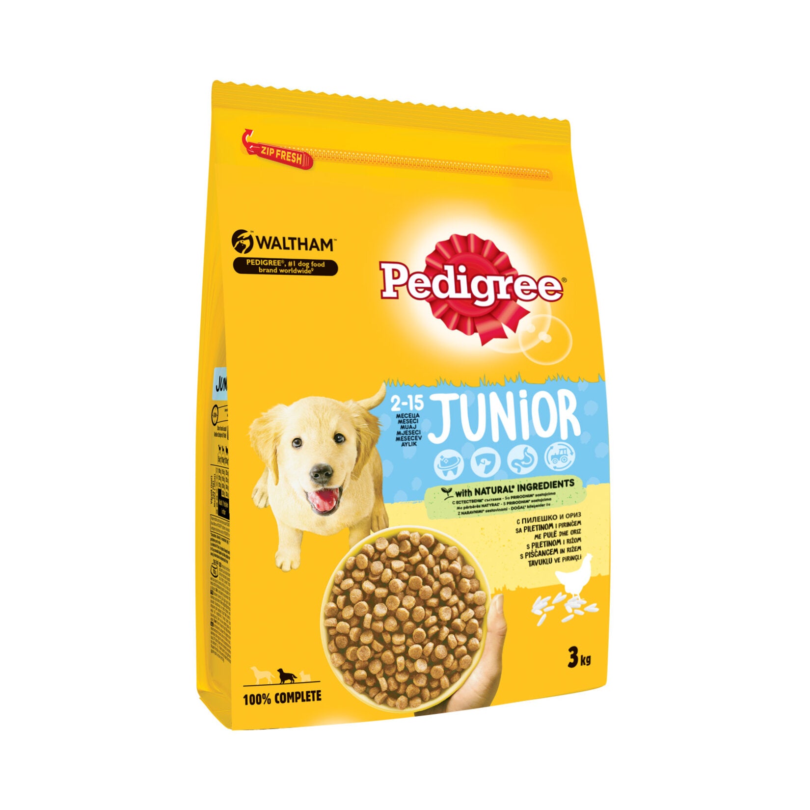 Pedigree Puppy Dry Dog Food 3 Kg is specially formulated to help meet the nutritional needs of growing puppies.