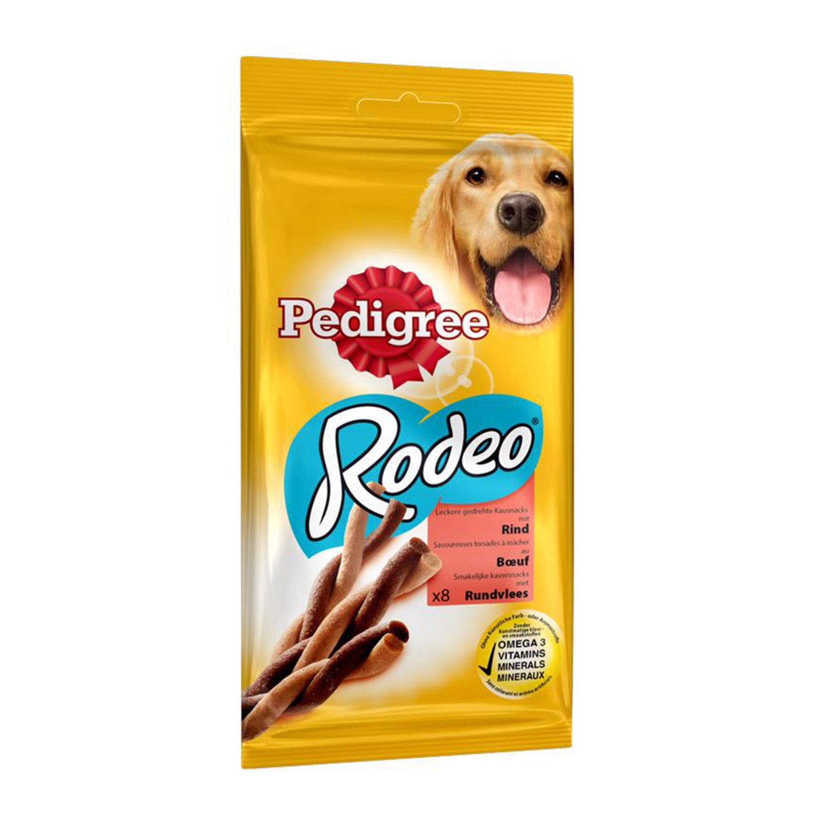 Pedigree Rodeo Chewy Dog Treat 70 g is a delicious, twisted chew designed to keep your dog happily occupied between meals.