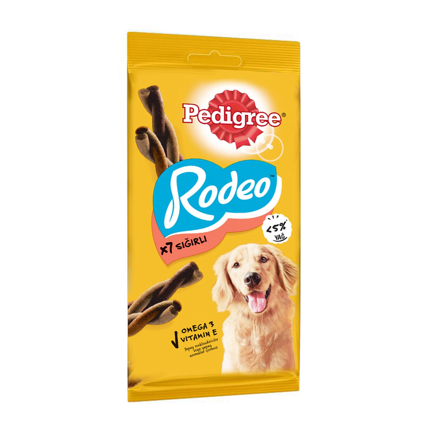 Pedigree Rodeo Dog Treat Chews are twisted, chewy reward sticks designed to make treat time more enjoyable for your dog.