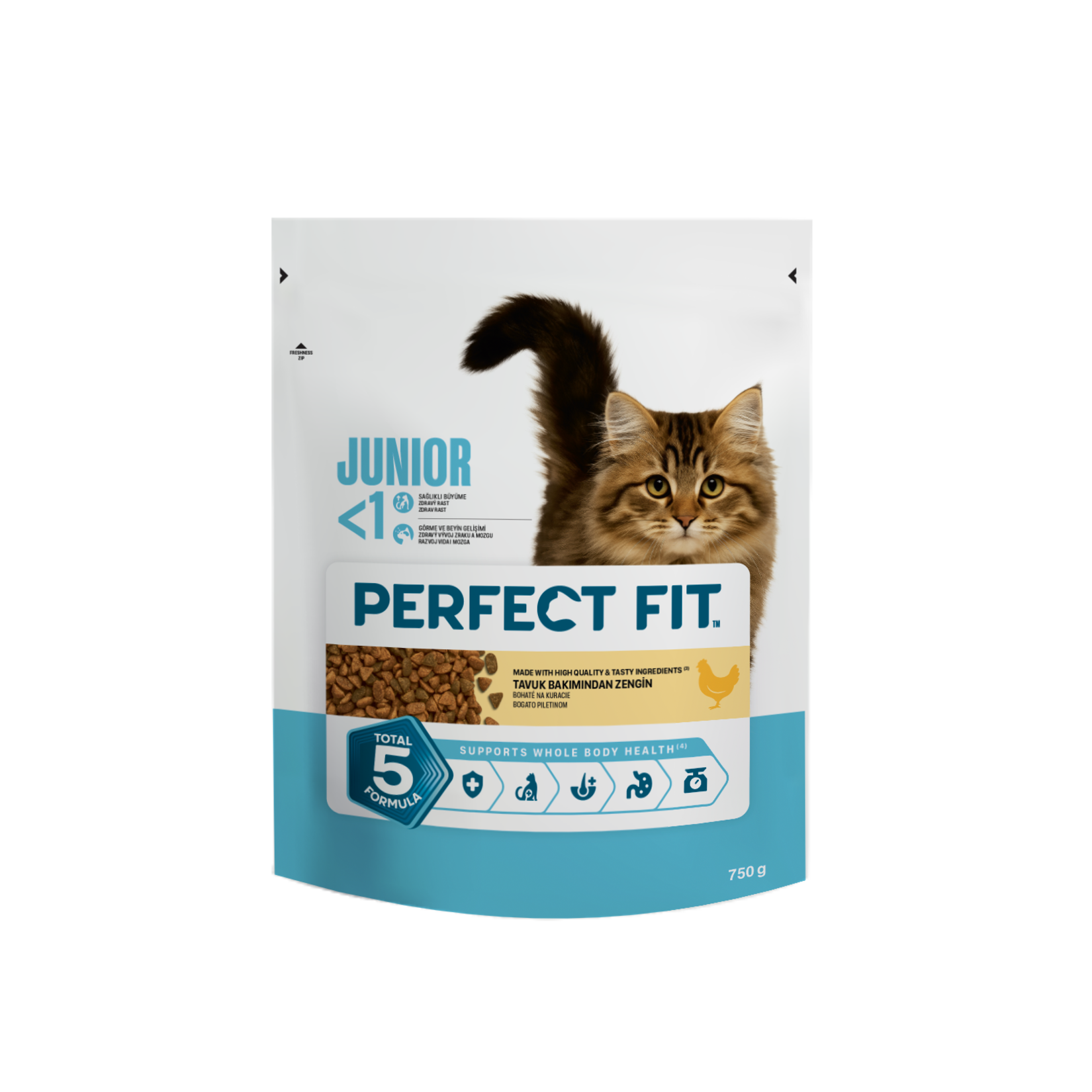 Perfect Fit Kitten Chicken Dry Food is a complete and balanced dry cat food specially formulated for growing kittens.