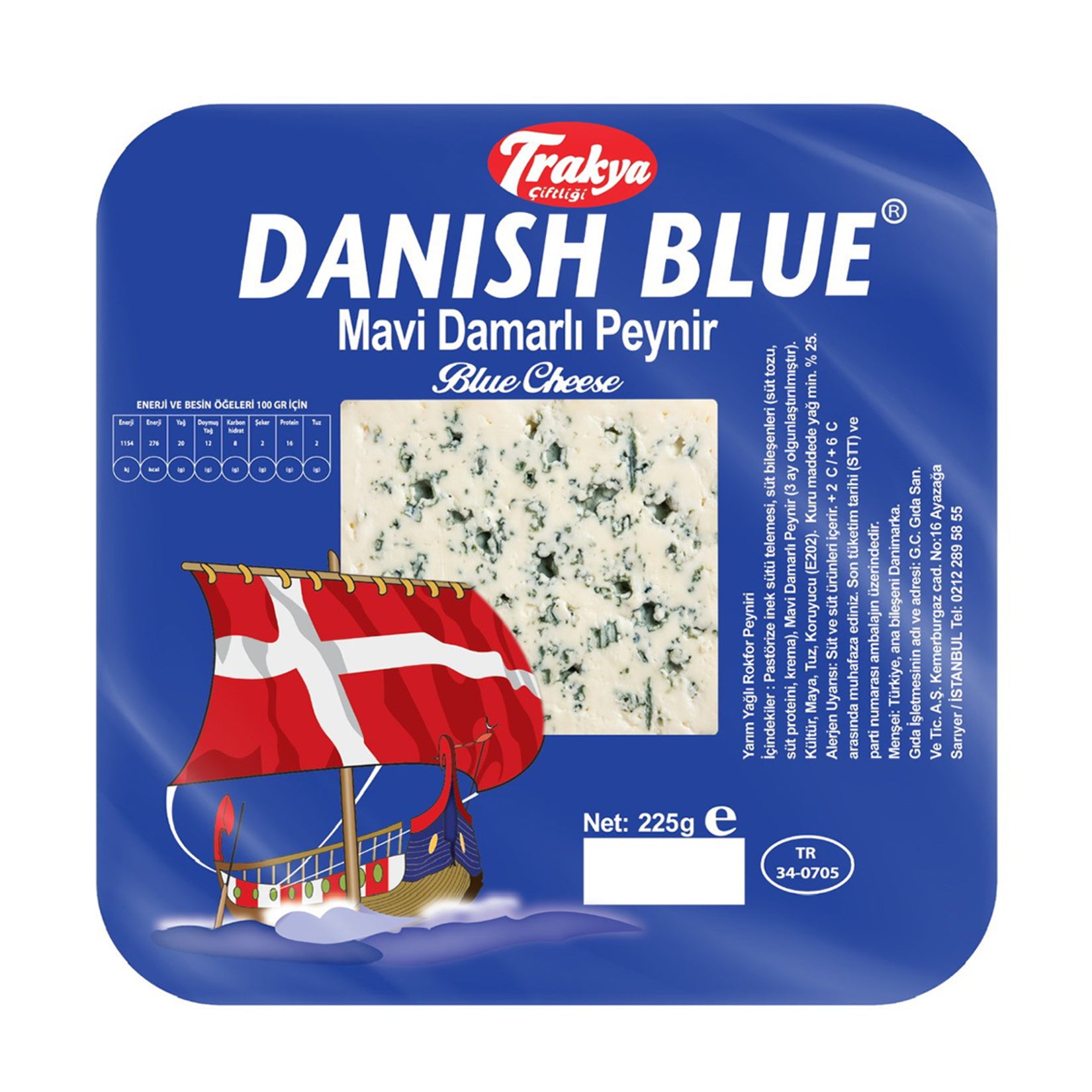 Pinafore Trakya Ciftligi Blue Veined Semi-Skimmed Roquefort Cheese brings the bold, creamy character of traditional blue cheese to your table.