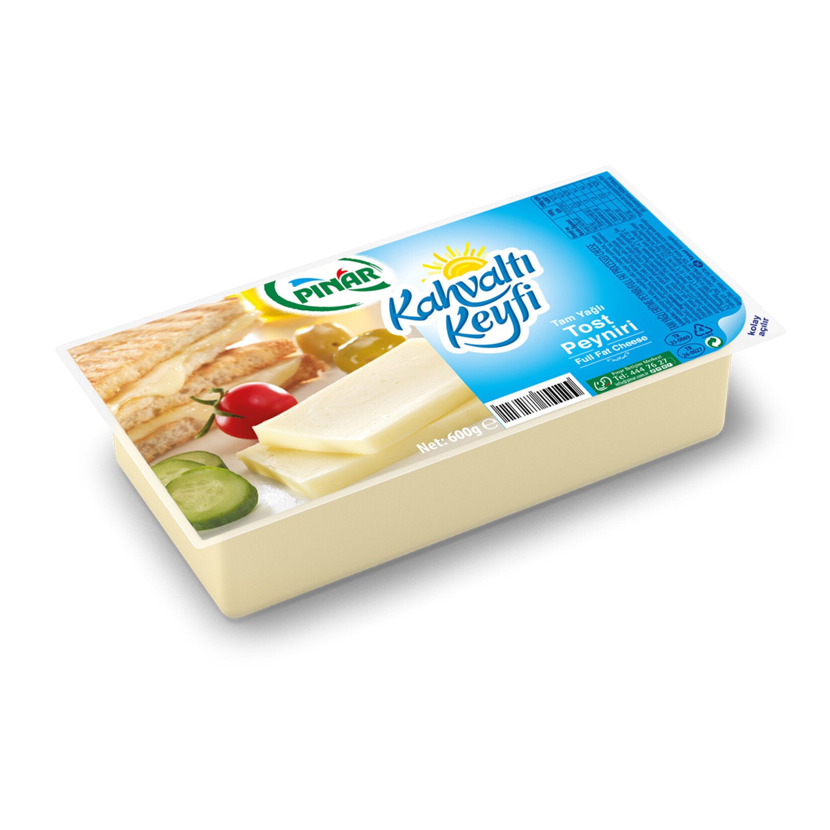 Pinar Kahvalti Keyfi Tost Cheese is a deliciously smooth and meltable fresh kasar-style cheese made from pasteurized cow’s milk.