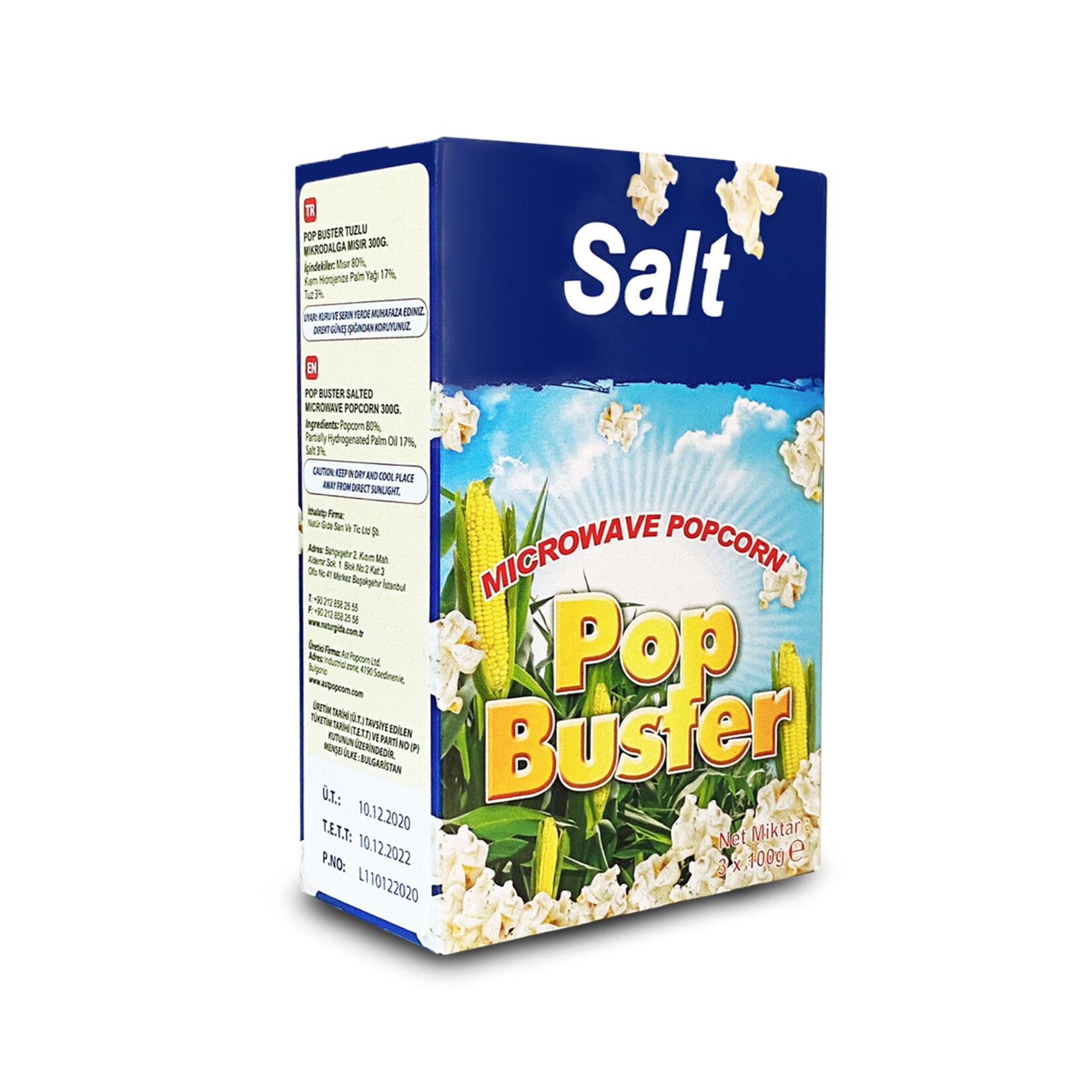 Pop Buster Salted Microwave Popcorn brings the classic movie-theater experience to your home with its rich, salty flavor and easy microwave preparation.