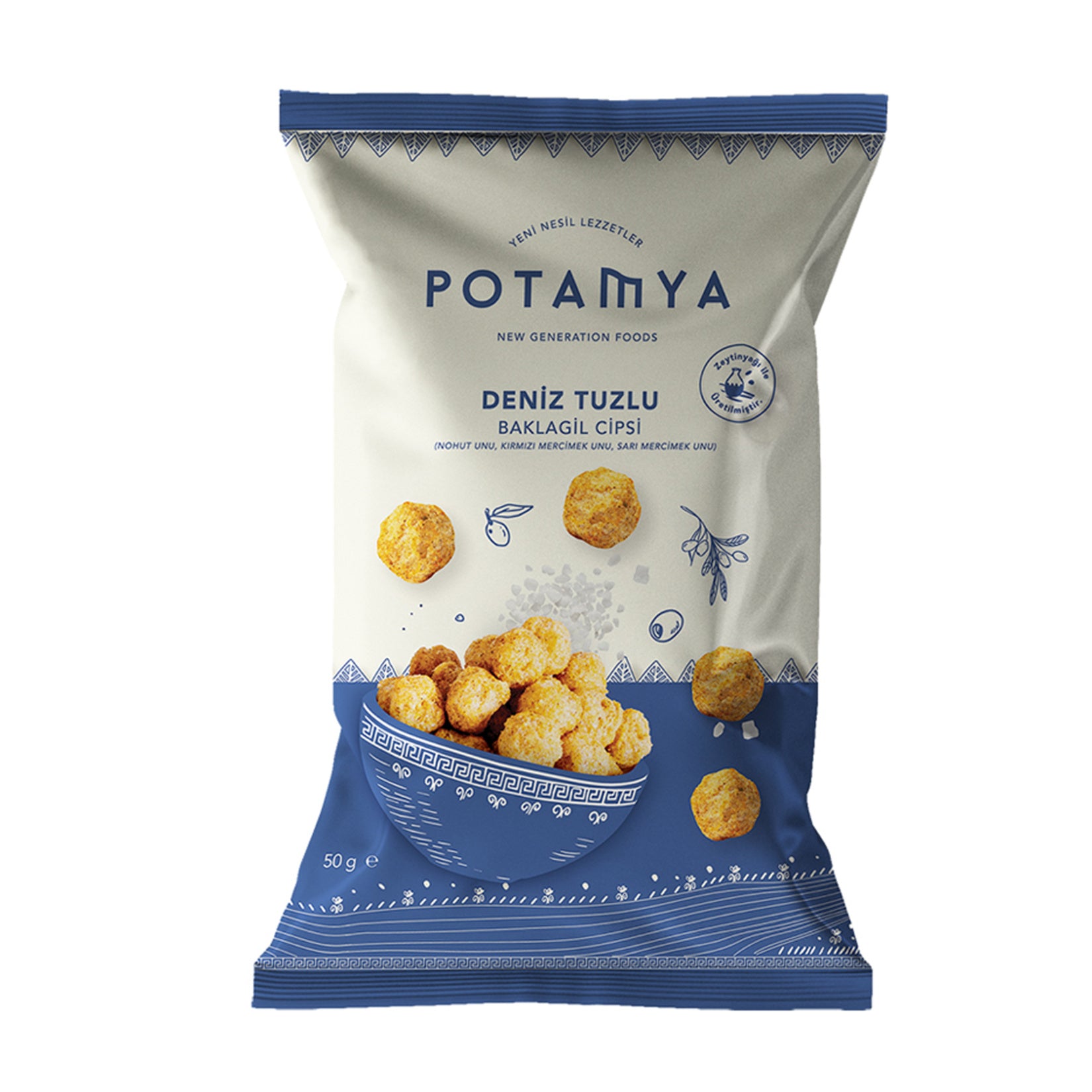 Potamya Sea Salt Legume Chips offer a lighter, better-for-you crunch made from a nourishing blend of chickpea and lentil flours.