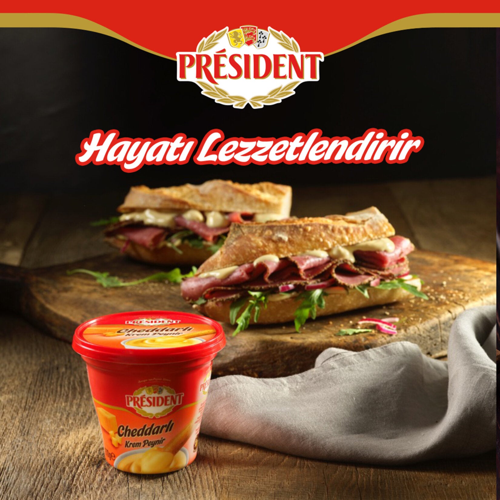 President Cheddar Cream Cheese brings together the rich taste of cheddar with the smooth texture of traditional Turkish cream cheese.
