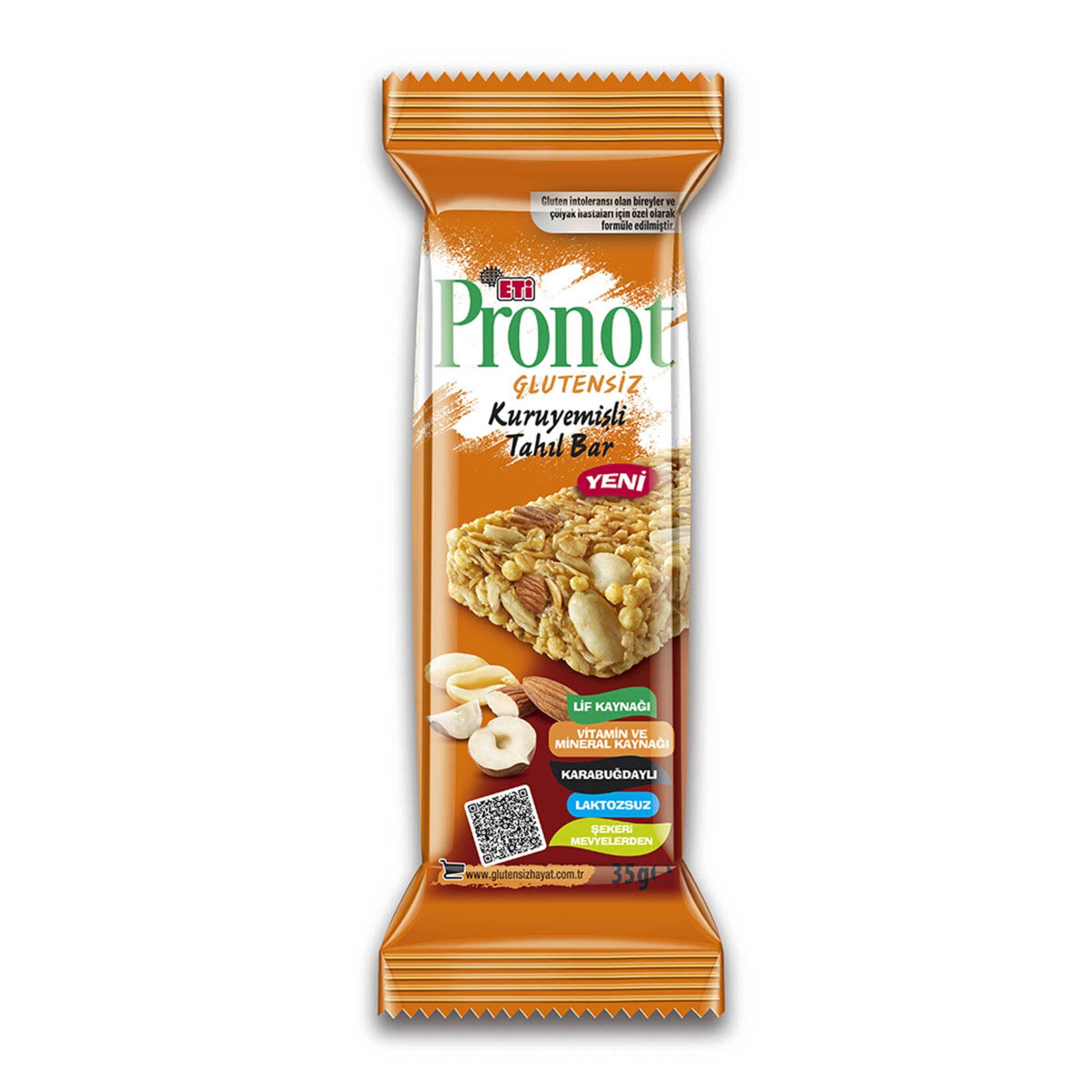 Pronot Gluten Free Mixed Nuts Cereal Bar is a balanced and satisfying snack made with carefully selected grains, nuts, and natural fruit sweetness.