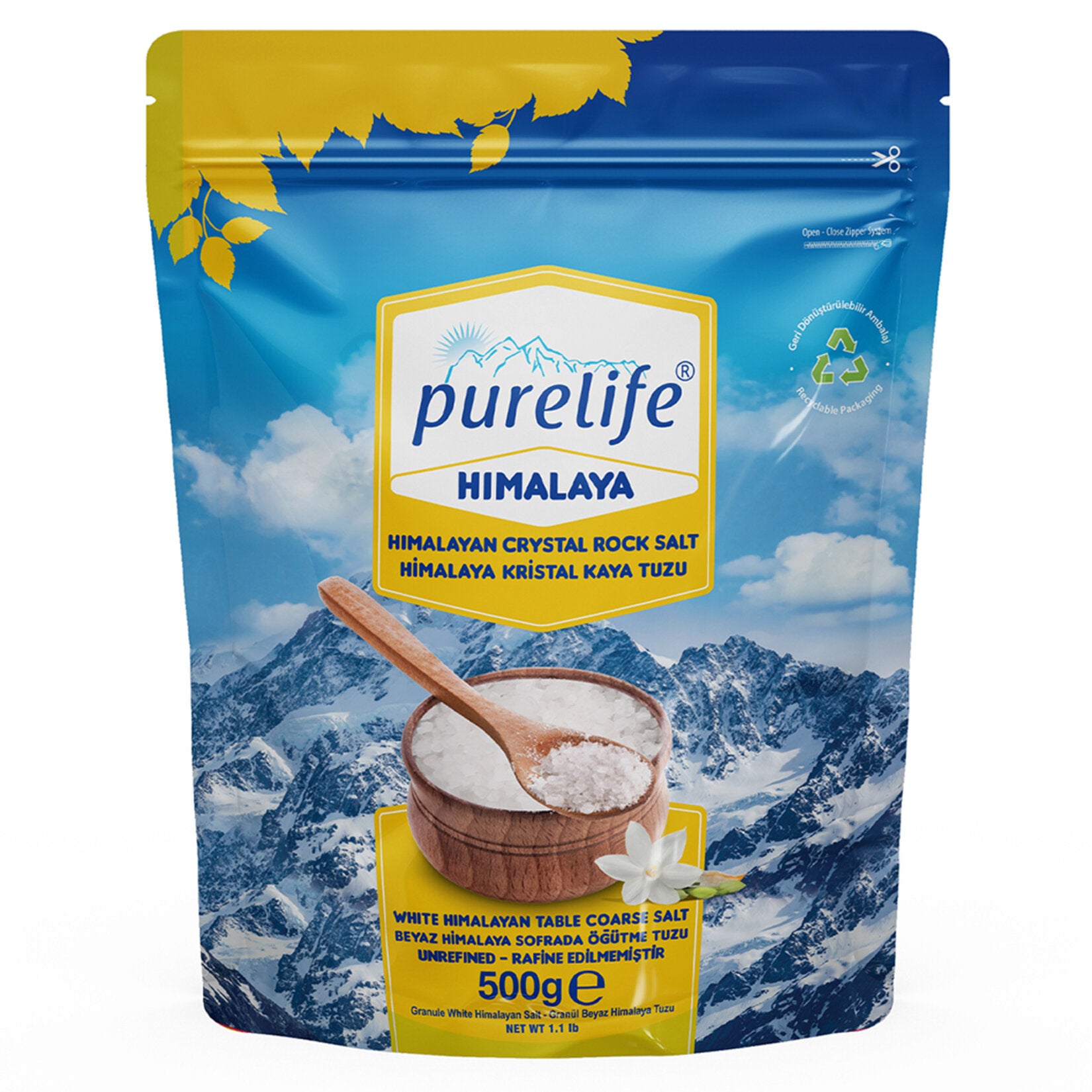 Purelife Himalaya Salt White Granule Grinder brings the natural purity of Himalayan rock salt to your kitchen table.