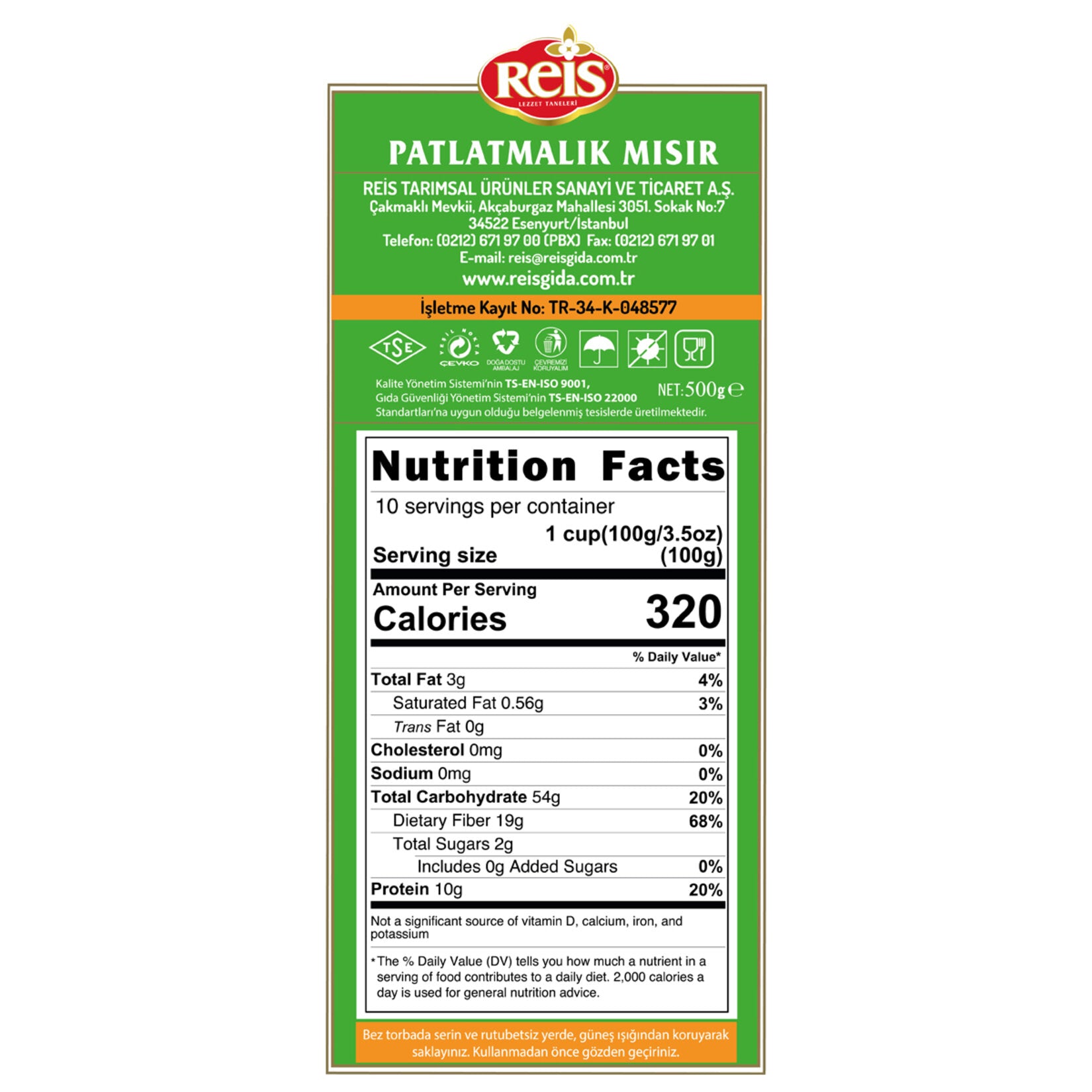 Reis Patlatmalik Misir Popcorn Kernels bring the simple joy of freshly popped corn straight to your kitchen.
