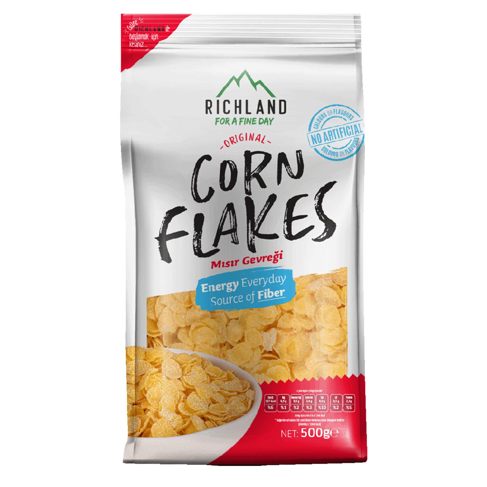Start your day with the classic crunch of Richland Corn Flakes Cereal.