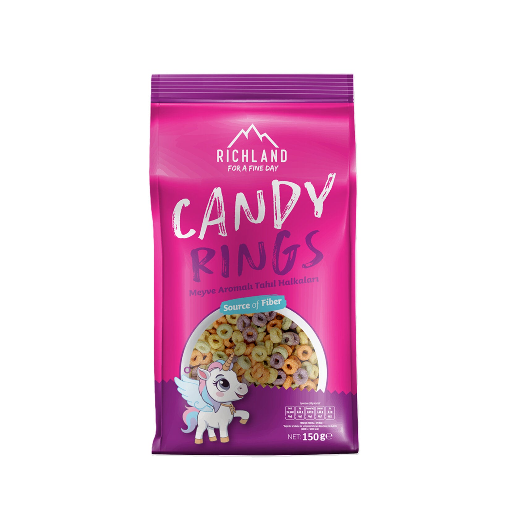 Start your morning with Richland Fruit Flavored Cereal Rings, a colorful and crunchy breakfast favorite made with a blend of wheat, whole grain wheat, corn, rice, and oats.