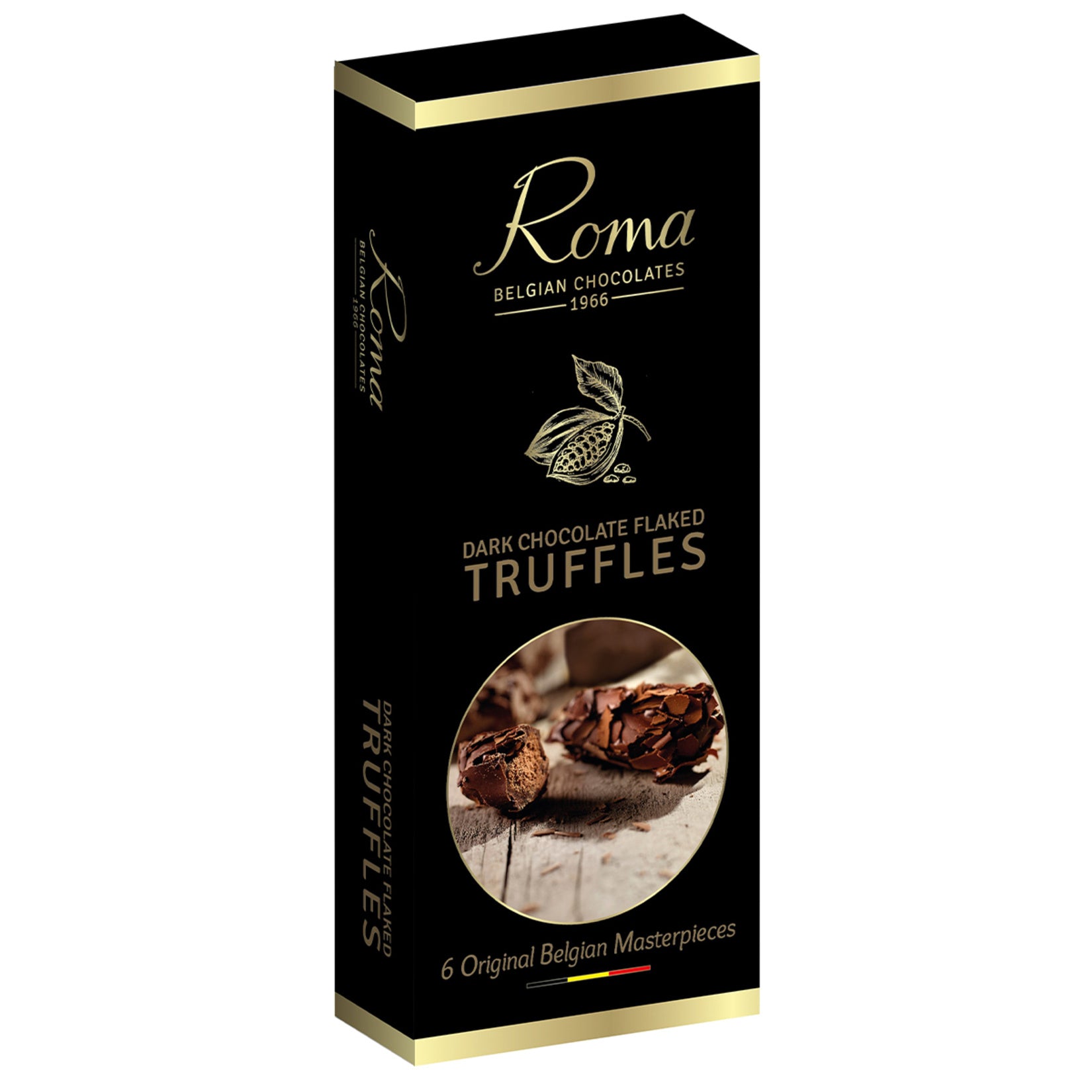 Enjoy the smooth intensity of Roma Belgian Chocolates Truffles Bitter, crafted for true dark chocolate lovers.