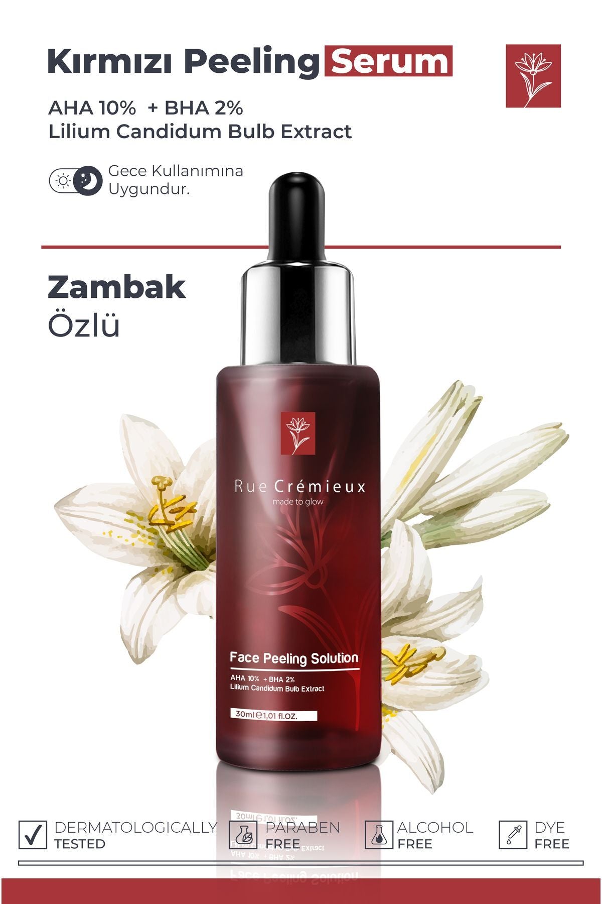 Rue Cremieux AHA 10% + BHA 2% Red Peeling Serum is a powerful yet controlled exfoliating treatment designed to help improve the appearance of uneven skin tone, dullness, and clogged pores.