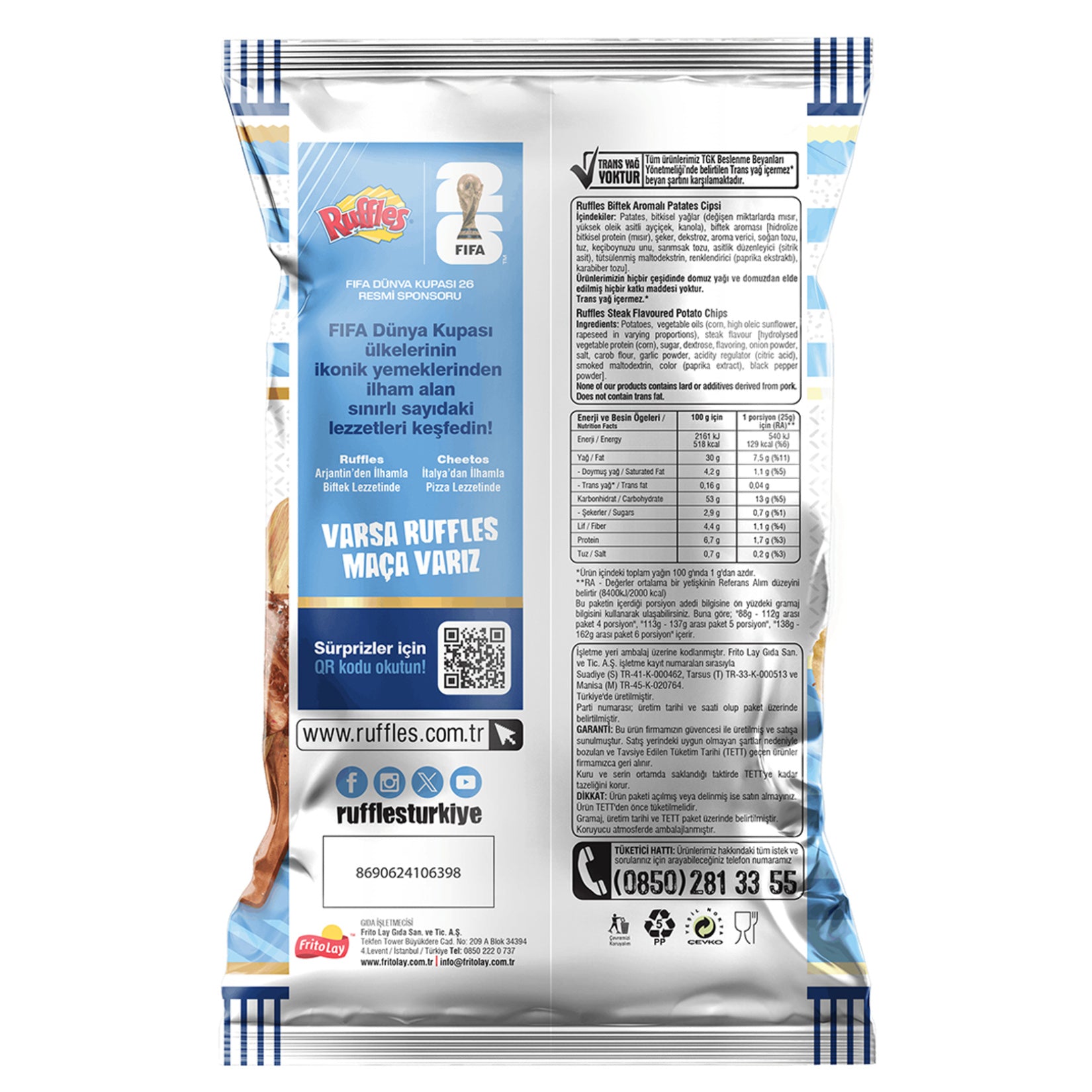 Bring bold South American taste to your snack time with Ruffles Argentinian Inspired Steak Flavor Potato Chips.