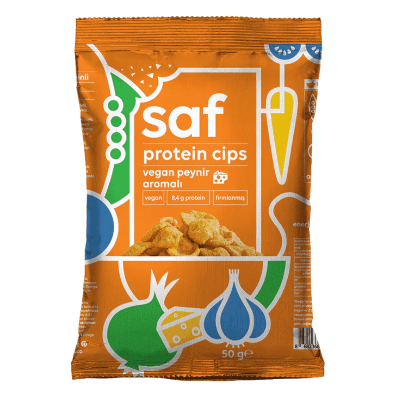Saf Vegan Cheese Flavored Protein Chips bring a bold, savory twist to your snack game.