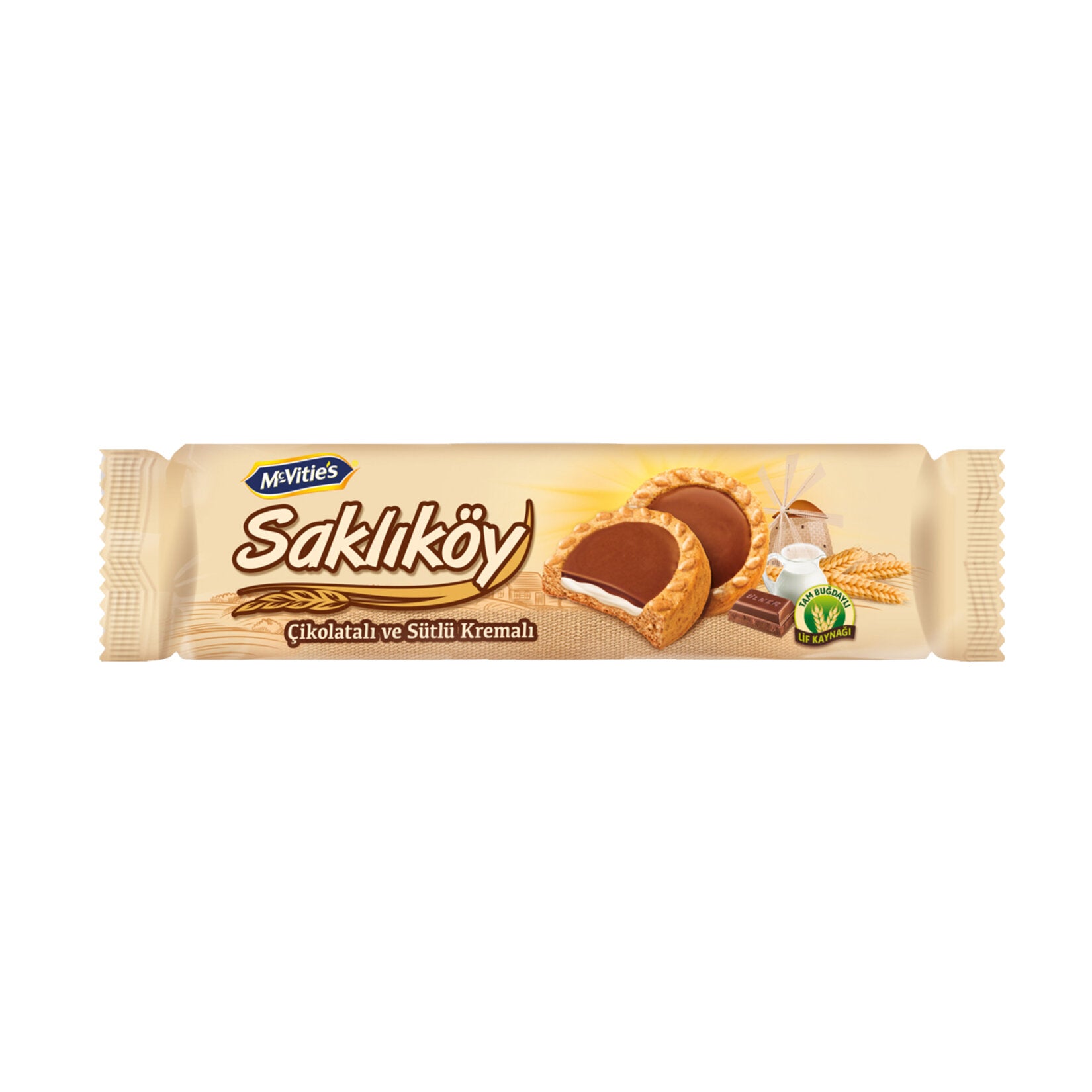 Saklikoy Chocolate and Milk Cream Biscuit brings together the rich taste of chocolate and the smoothness of milk cream in a wholesome oat and wheat biscuit.
