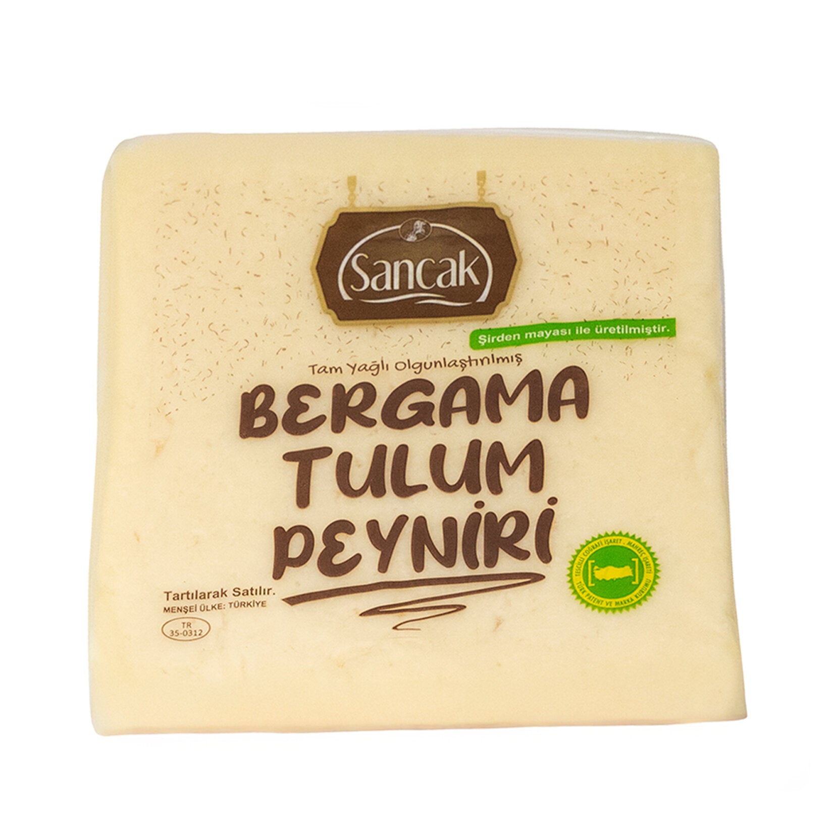 Sancak Full Fat Aged Bergama Tulum Cheese is a traditional Turkish white cheese crafted in the Bergama style and carefully aged for a rich, bold flavor.