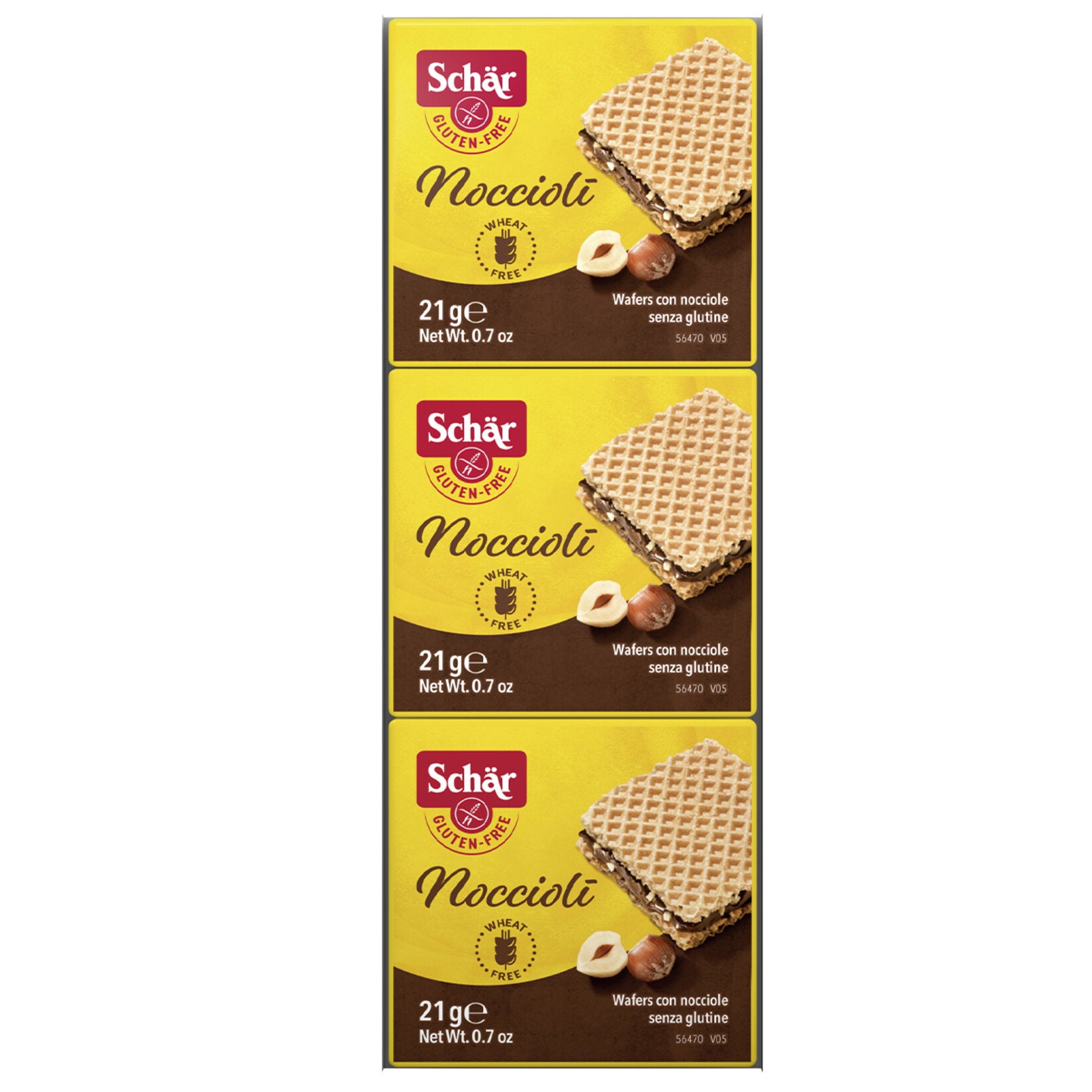 Enjoy the rich, nutty flavor of Schar Noccioli Gluten Free Hazelnut Cream Wafers—a delicious treat made with 17% hazelnuts and a smooth, creamy filling.