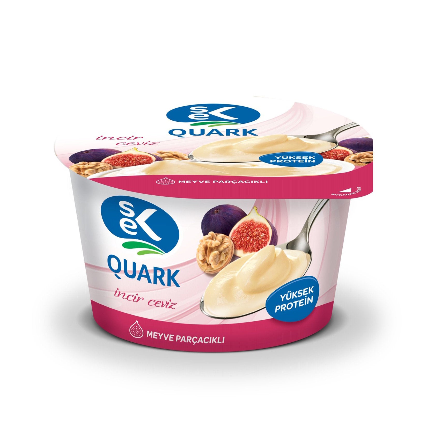 Sek Quark Fig Walnut Spreadable Cheese brings together the creamy texture of traditional quark with the naturally sweet taste of figs and the rich crunch of walnuts.