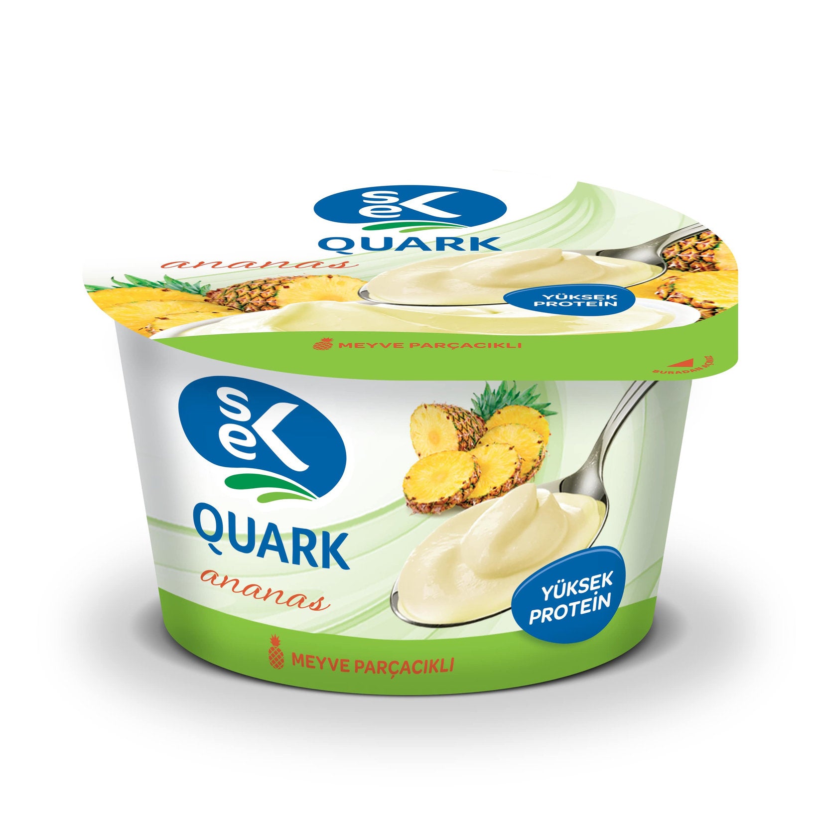 Sek Quark Pineapple brings together the creamy texture of traditional quark cheese with the refreshing sweetness of pineapple.