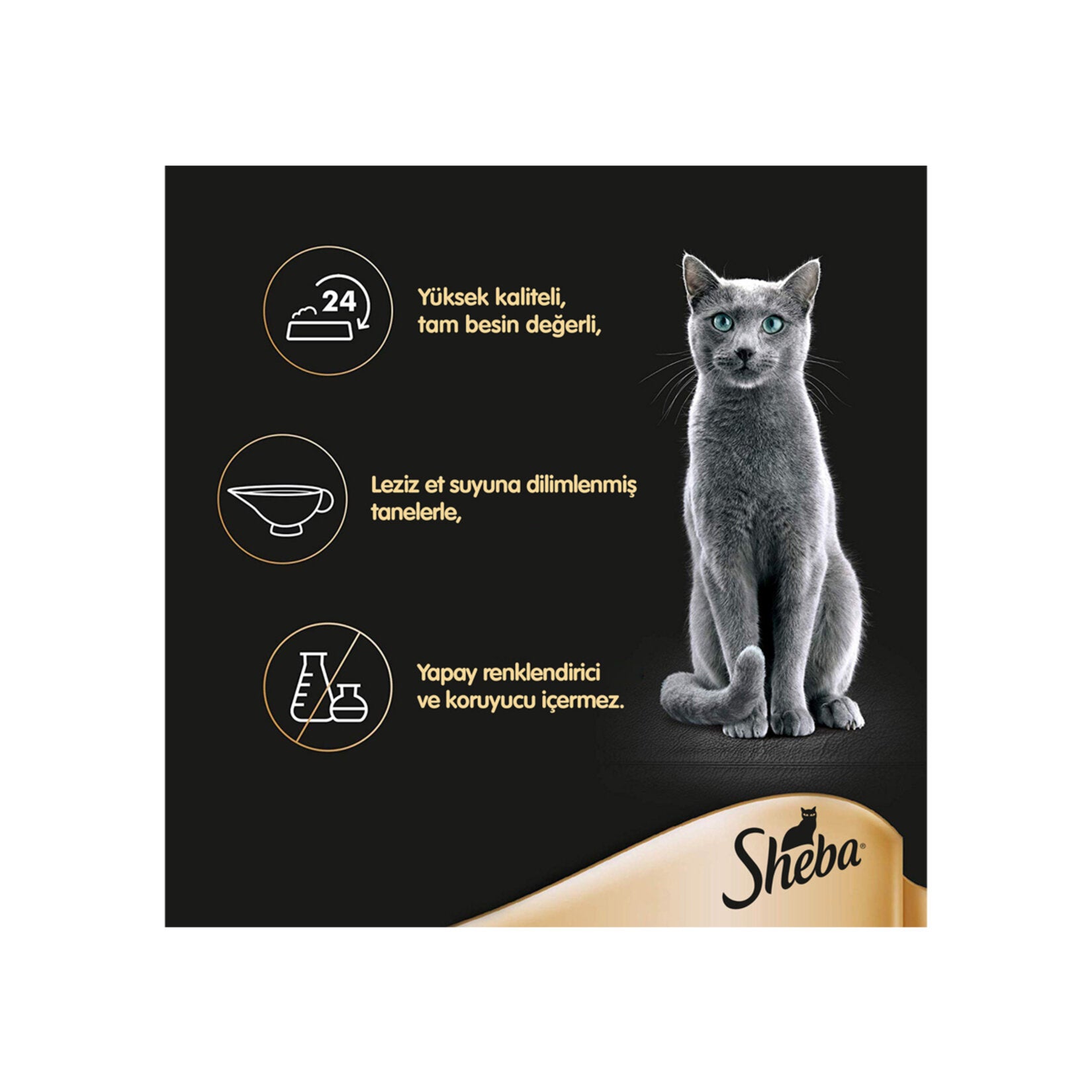 Sheba Meat Varieties Wet Cat Food 4x85 g Pack offers a convenient selection of flavorful wet meals designed for adult cats.