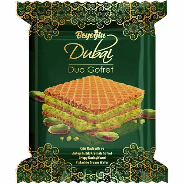 Beyoğlu Dubai Duo Pistachio Wafer (Antep Fıstıklı Gofret) 1.3 oz (36 G)