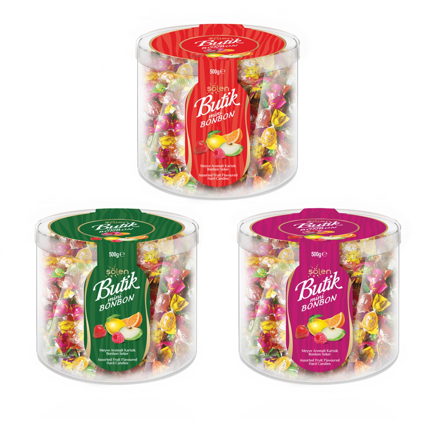 Solen Butik Minibon Assorted Candy brings a colorful mix of bite-sized sweets, beautifully presented in a clear acetate gift box.