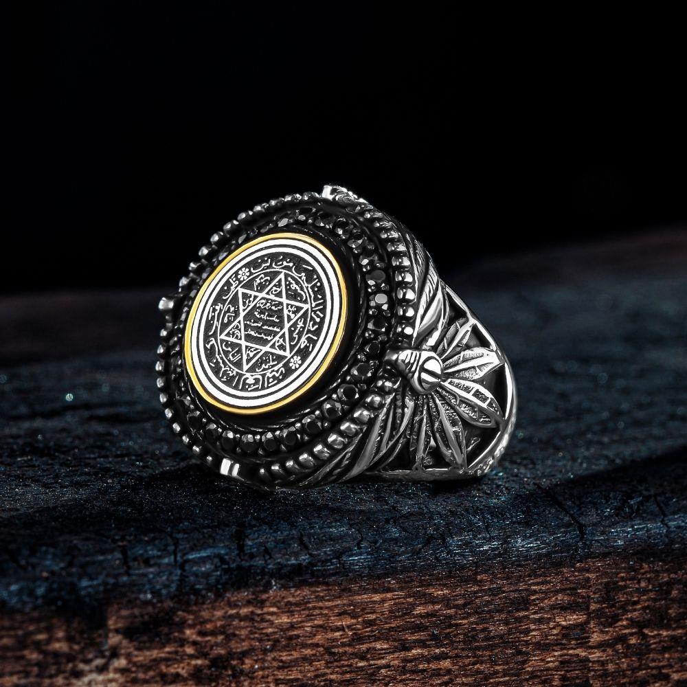 The Turkish Sterling Silver Ring with Suleiman Seal brings together deep symbolism and refined craftsmanship.