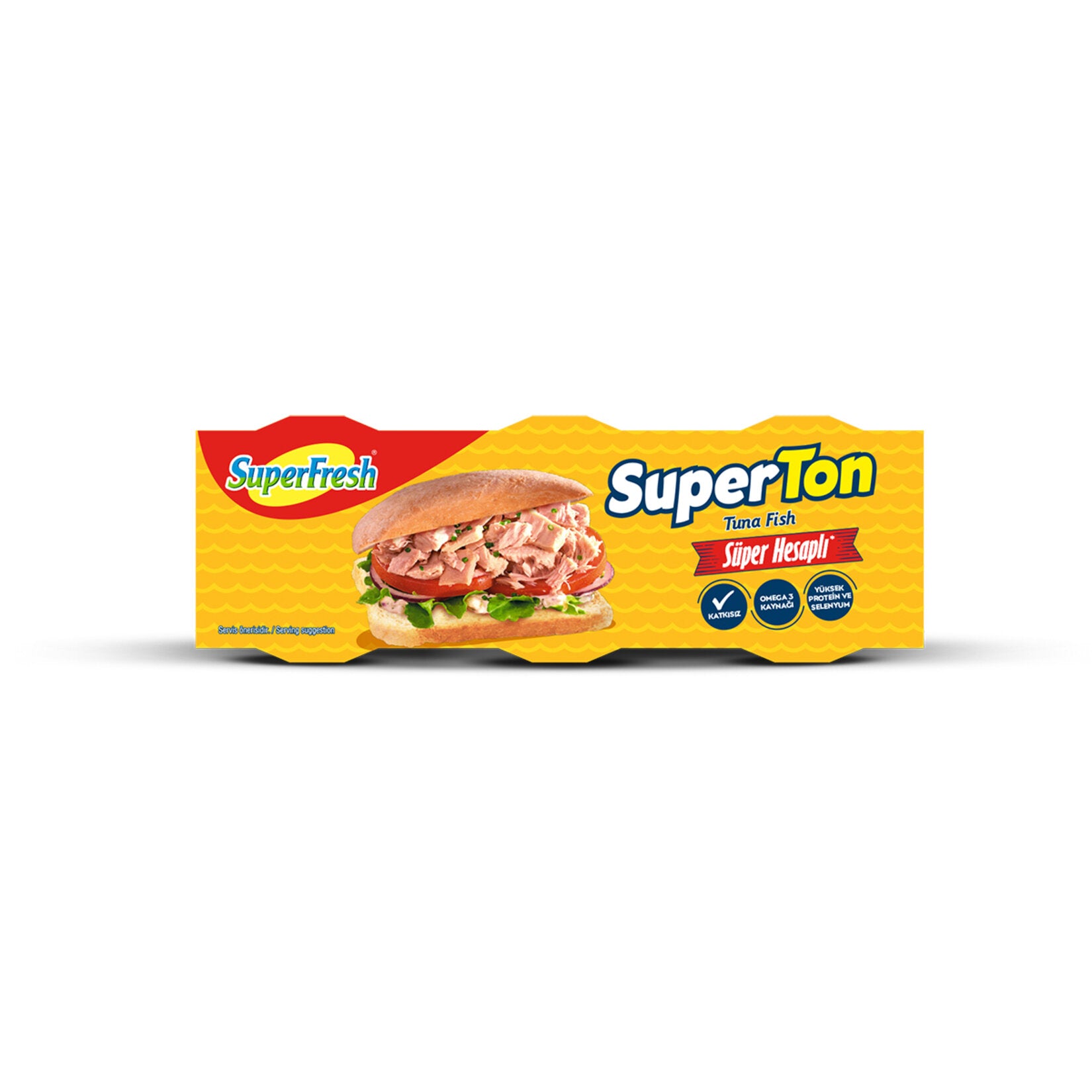 Superfresh Superton Tuna in Sunflower Oil brings premium-quality tuna from Türkiye to your kitchen in a convenient 3-pack.