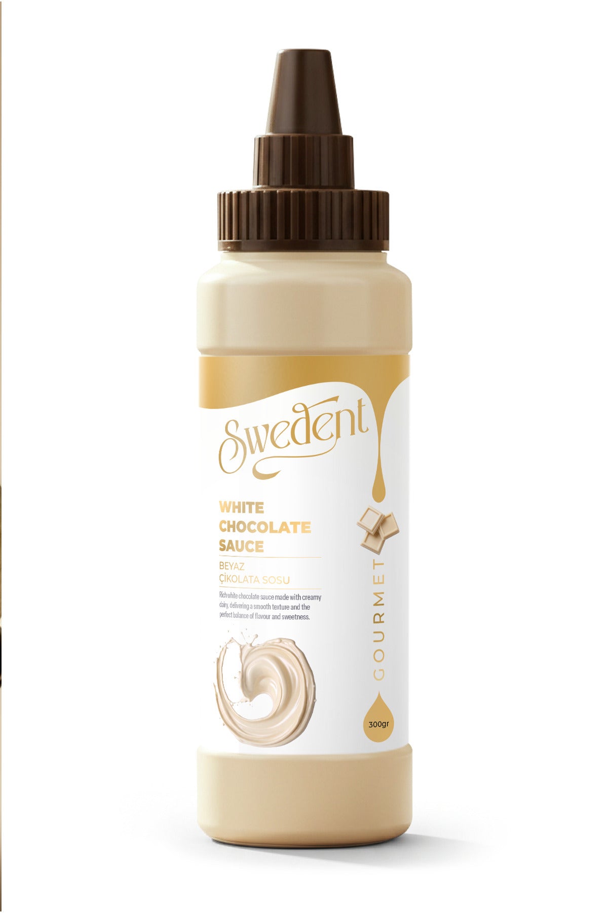 Swedent Gurme Serisi White Chocolate Sauce brings a smooth, creamy touch to your favorite desserts.