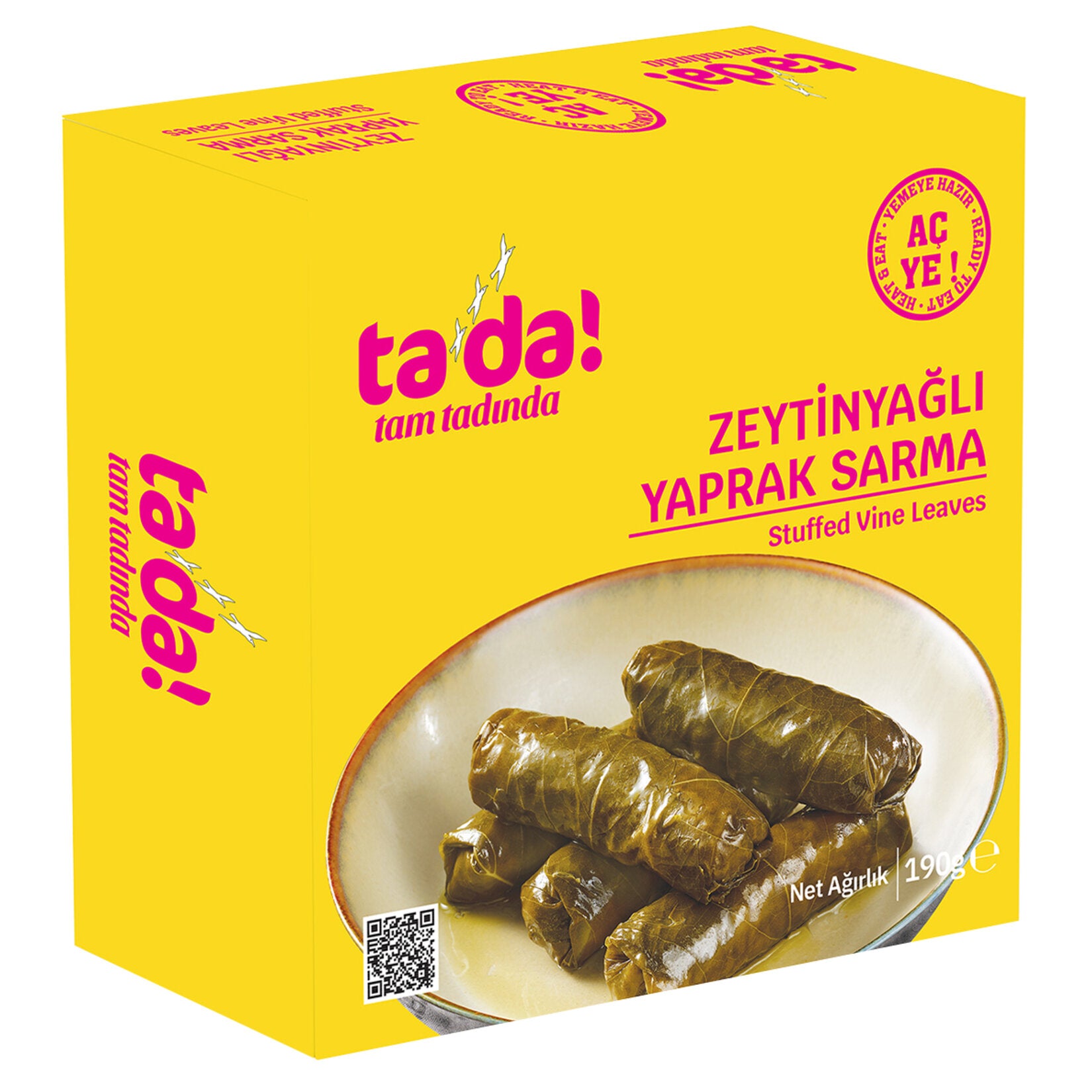 Tada Zeytinyagli Yaprak Sarma brings the classic taste of Turkish-style olive oil stuffed grape leaves to your table in a convenient ready-to-eat format.