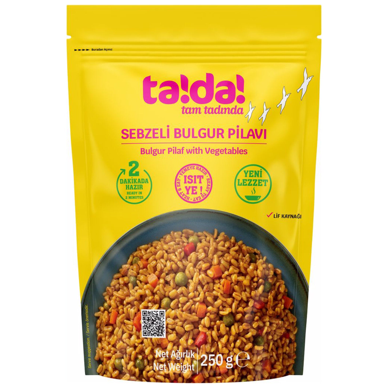 Tada Vegetable Bulgur Pilaf brings the comforting taste of traditional Turkish home cooking to your table in minutes.