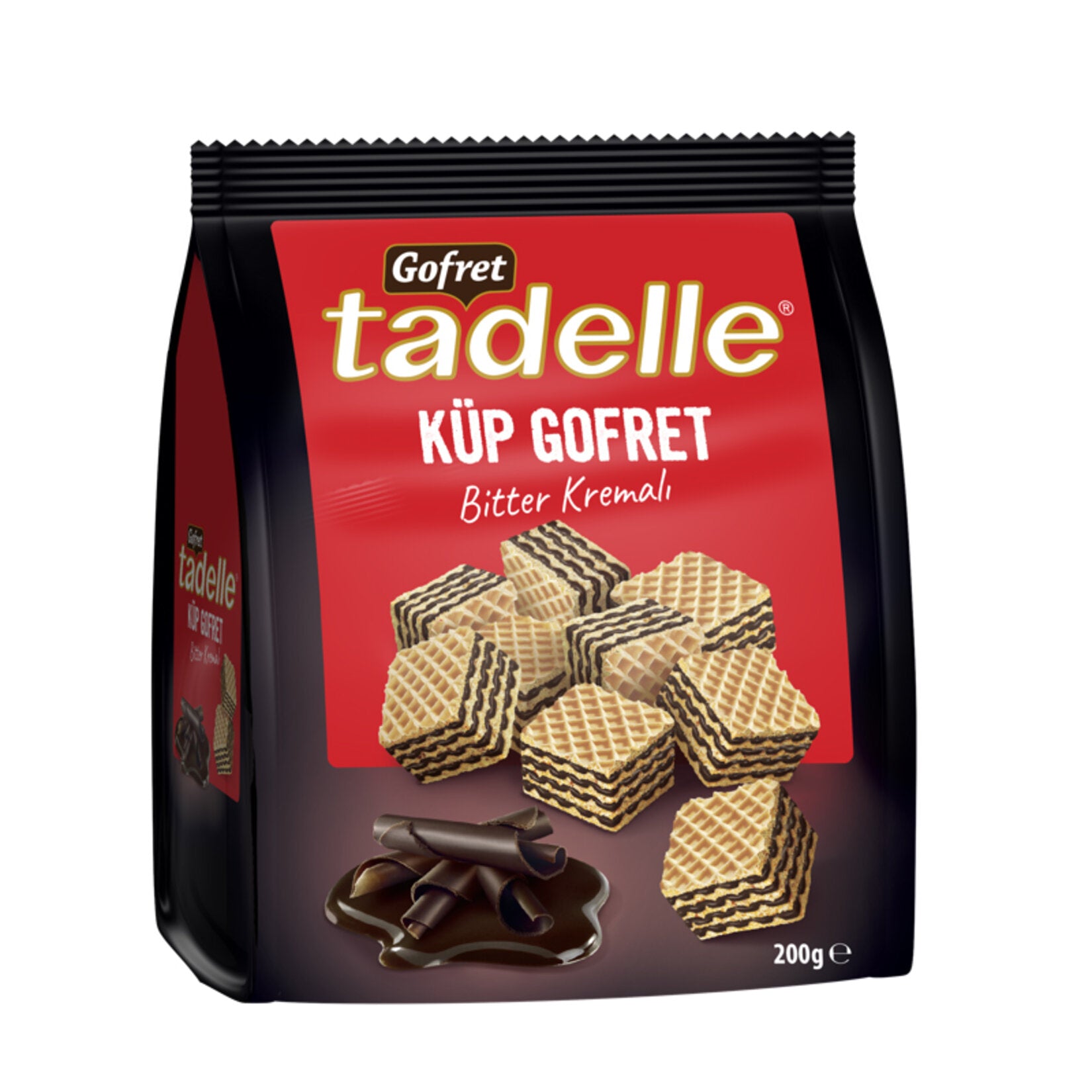 Tadelle Kup Wafer with Dark Chocolate Cream is a rich and crunchy treat made in Türkiye, combining crispy wafer layers with a bold dark chocolate and cocoa cream filling.