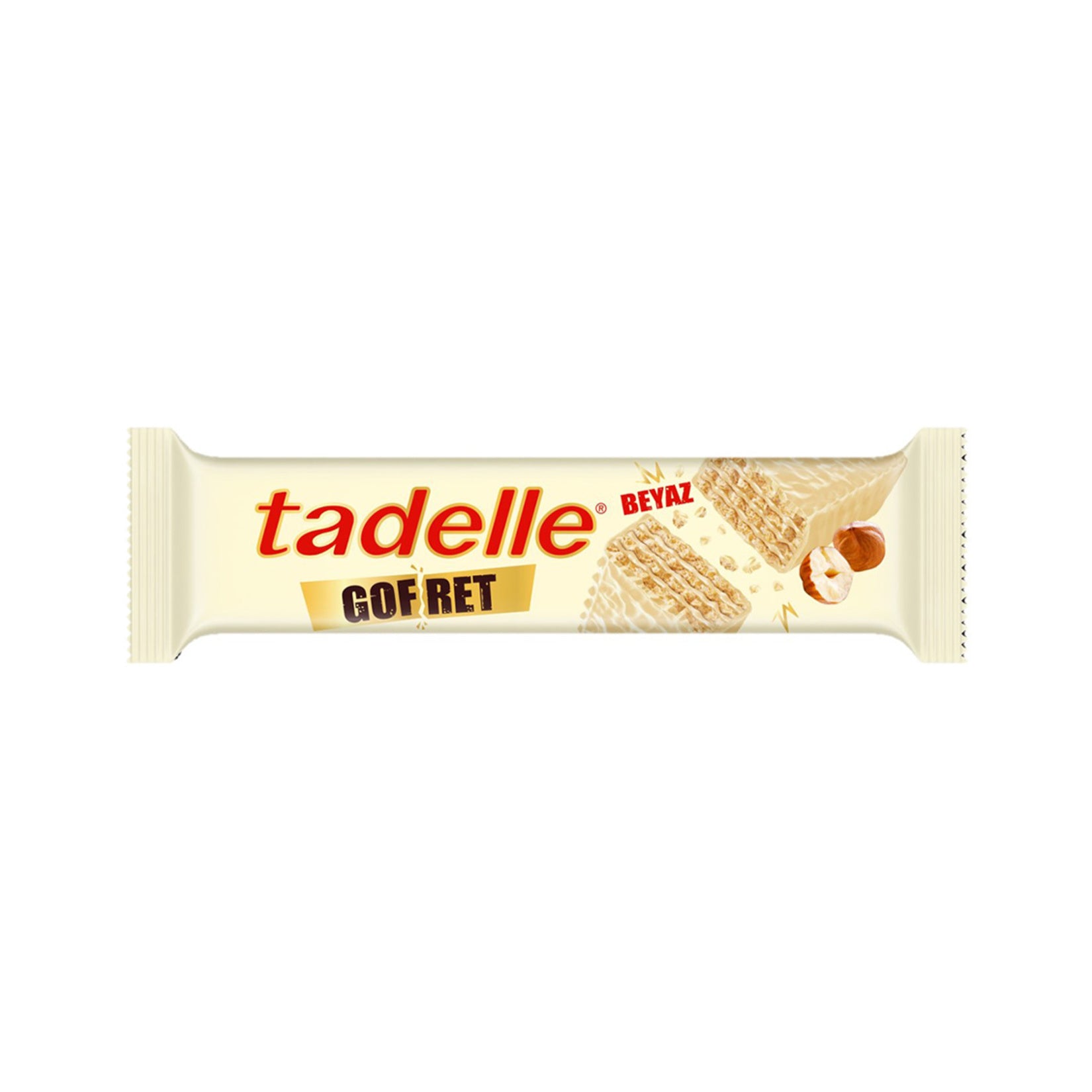 Tadelle White Chocolate Covered Milk Cream Wafer brings a delicious fusion of creamy milk filling an